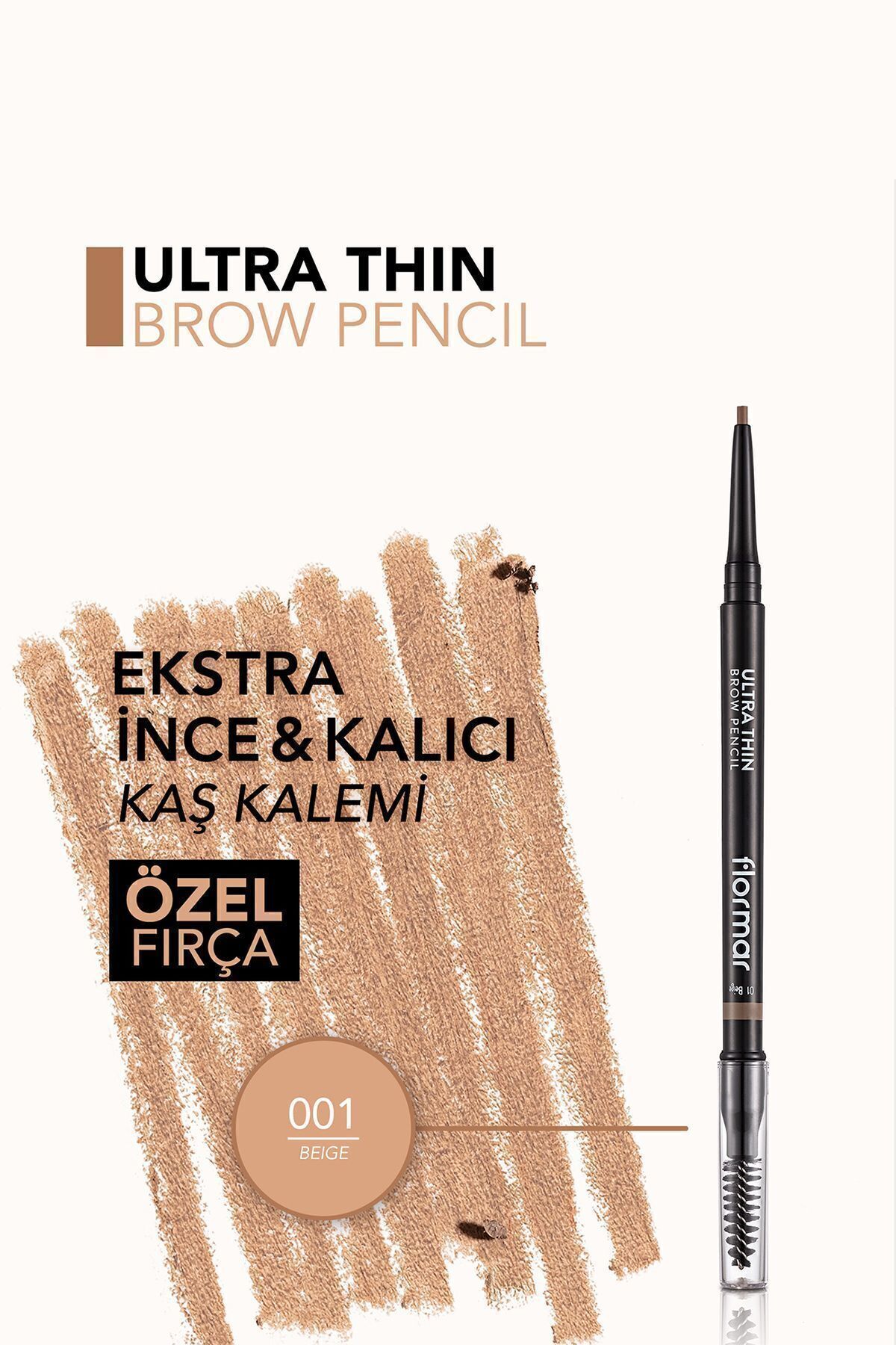 Flormar-Ultra Thin Brow Pencil Tsrm Eyebrow - 001 Beige - New Pattern897754 5
