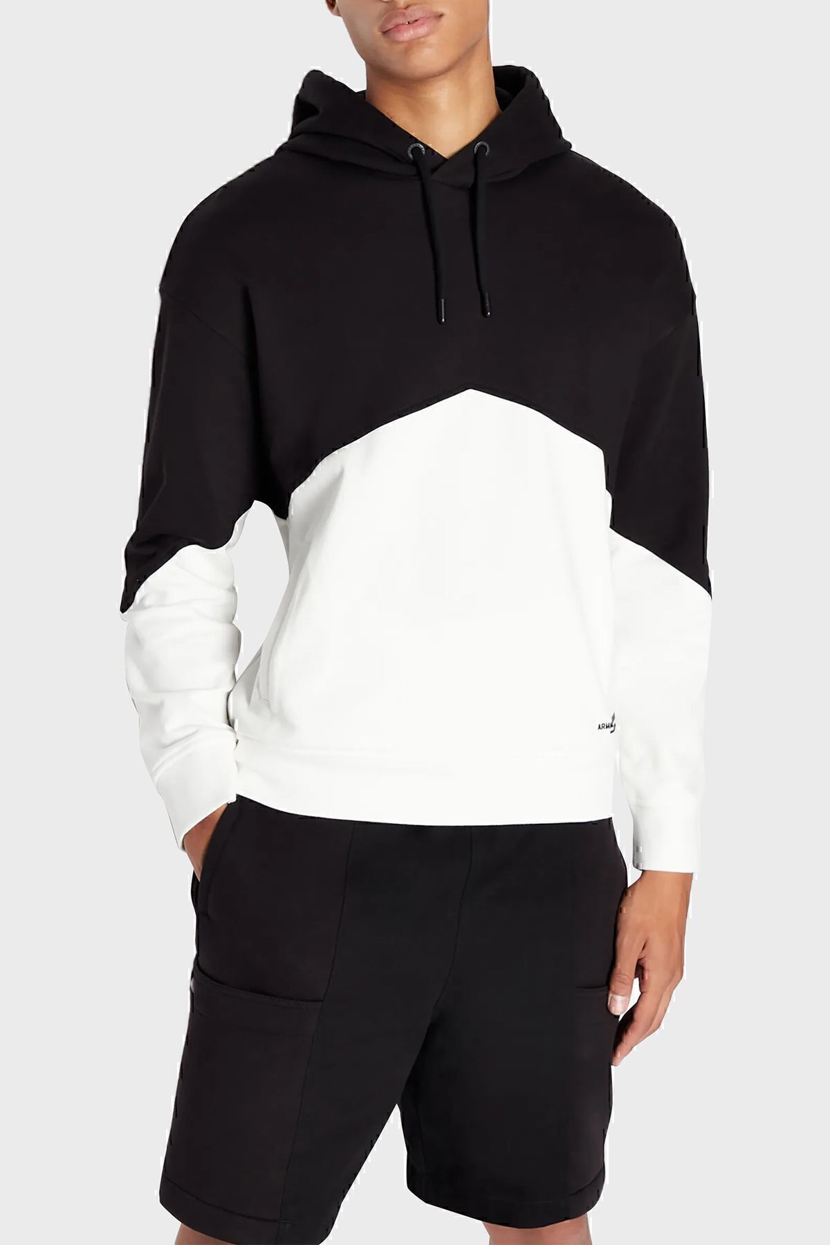 سویشرت سفید مردانه بلوک رنگی 100 ٪ پنبه به طور منظم عرق 6rzmlb ZJ4xz 22cg Armani Exchange