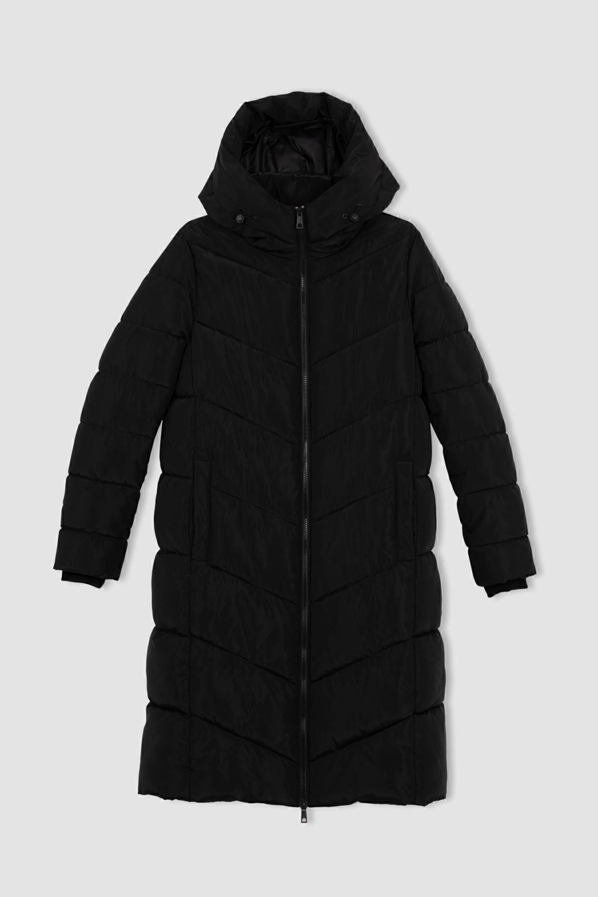 DeFacto-Thermoisolierte lange Pufferjacke – Kapuzenpullover, Parka A3174ax23wn 7