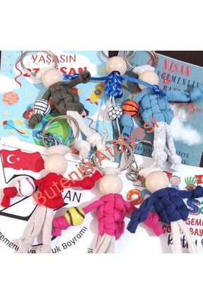 Butenin Atölyesi 20 adet Sporcu çocuk anahtarlık, okuluna hoşgeldin hediyesi