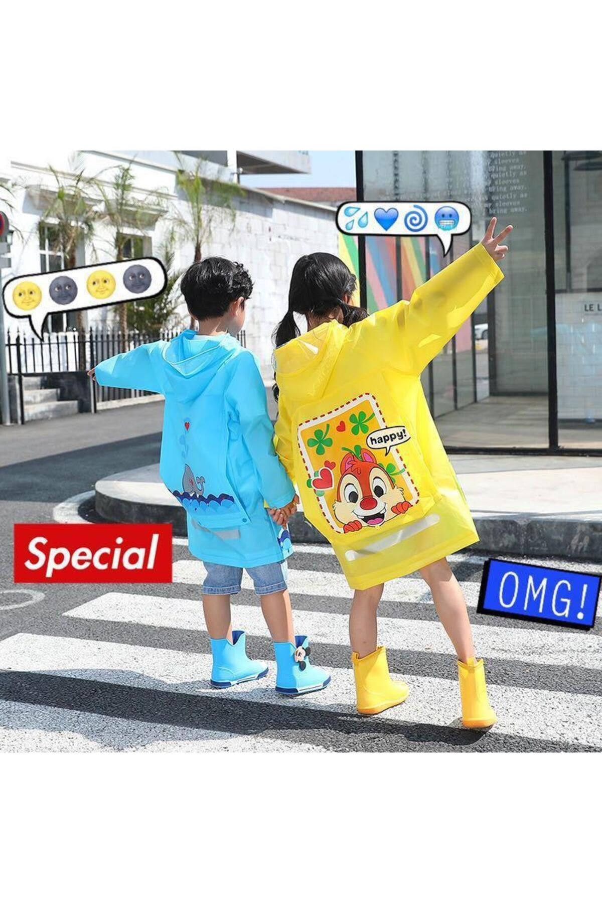 egolika kids Hayvan Baskılı Kapüşonlu Çocuk Yağmurluk, Çocuk Yağmurluğu, Çocuk Mont fotoğrafı 4 (önizleme)