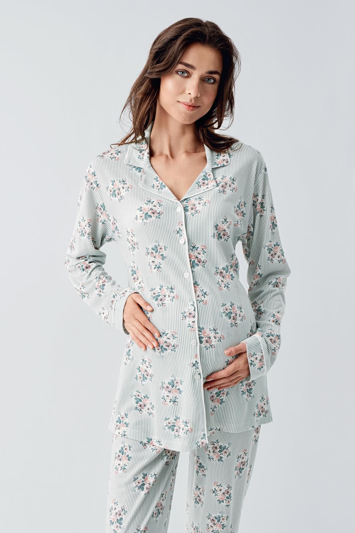 Artış-Flexible Viscous Pajama Set - Long Sleeve and Patterned 5