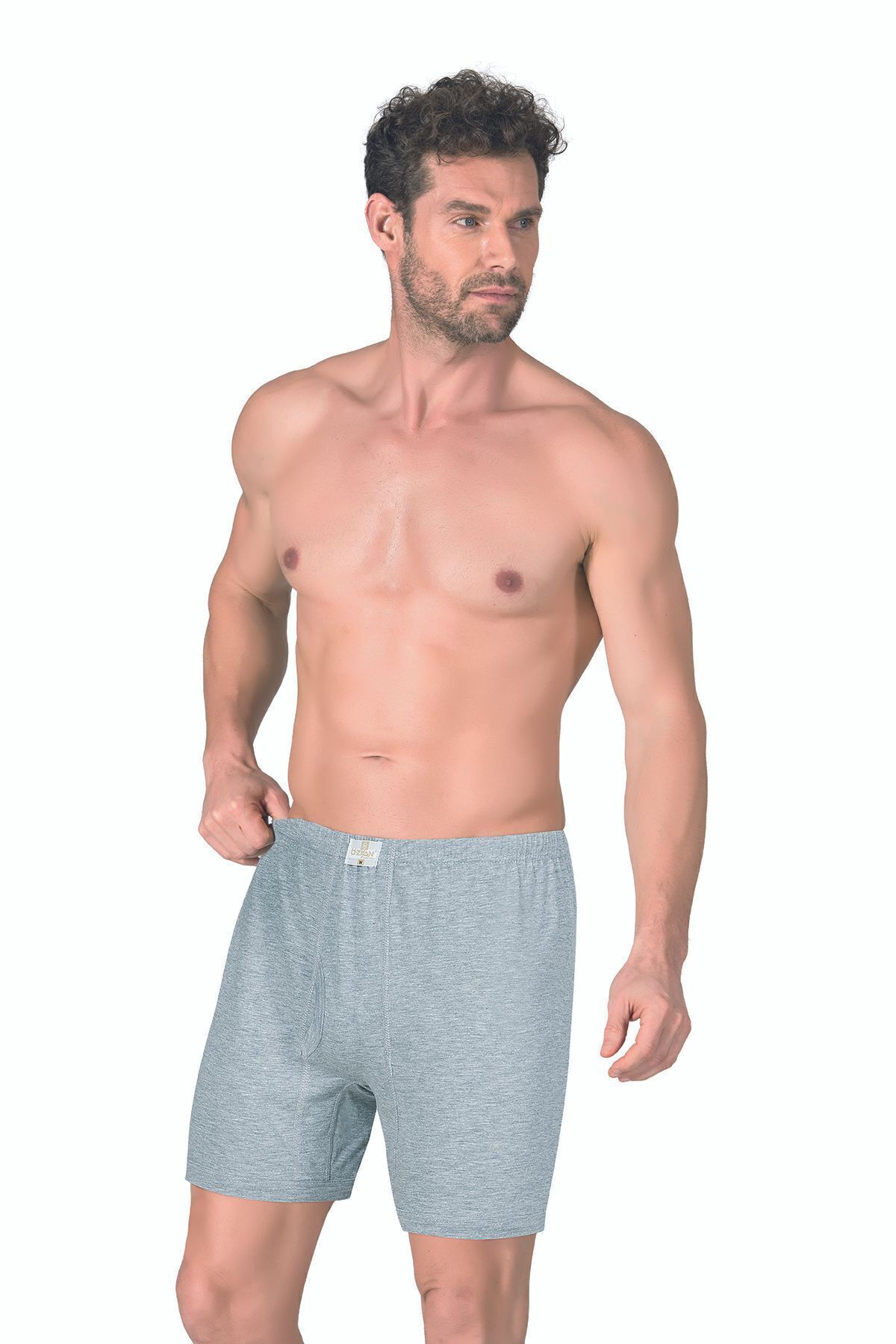 ÖZKAN underwear-Özkan 0043 - Ανδρικά εύκαμπτα και άνετα σλιπ μπόξερ Johns, βαμβακερό ύφασμα μονό ζέρσεϊ 3