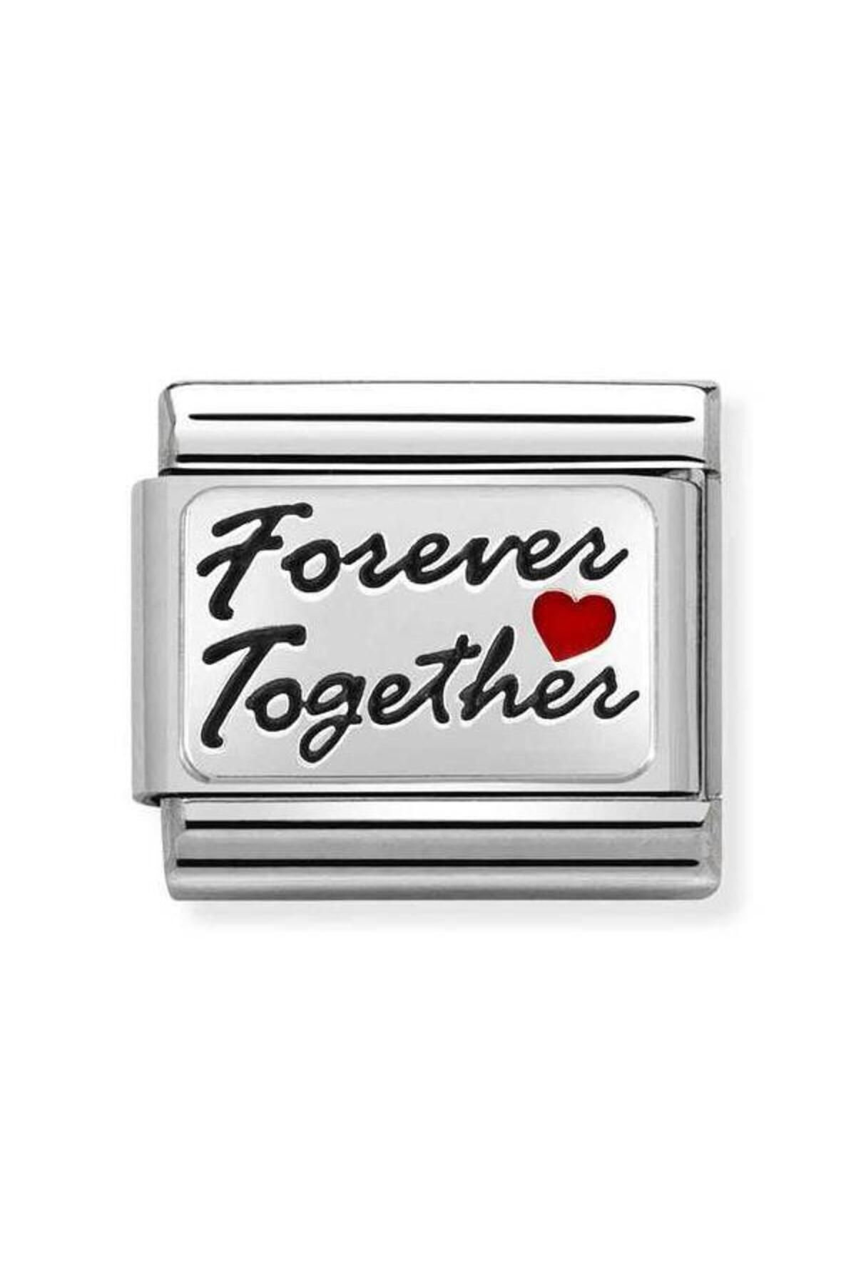 Composable Classic Decorative Link - Plates Oxidized - Together Forever - 925 Silver