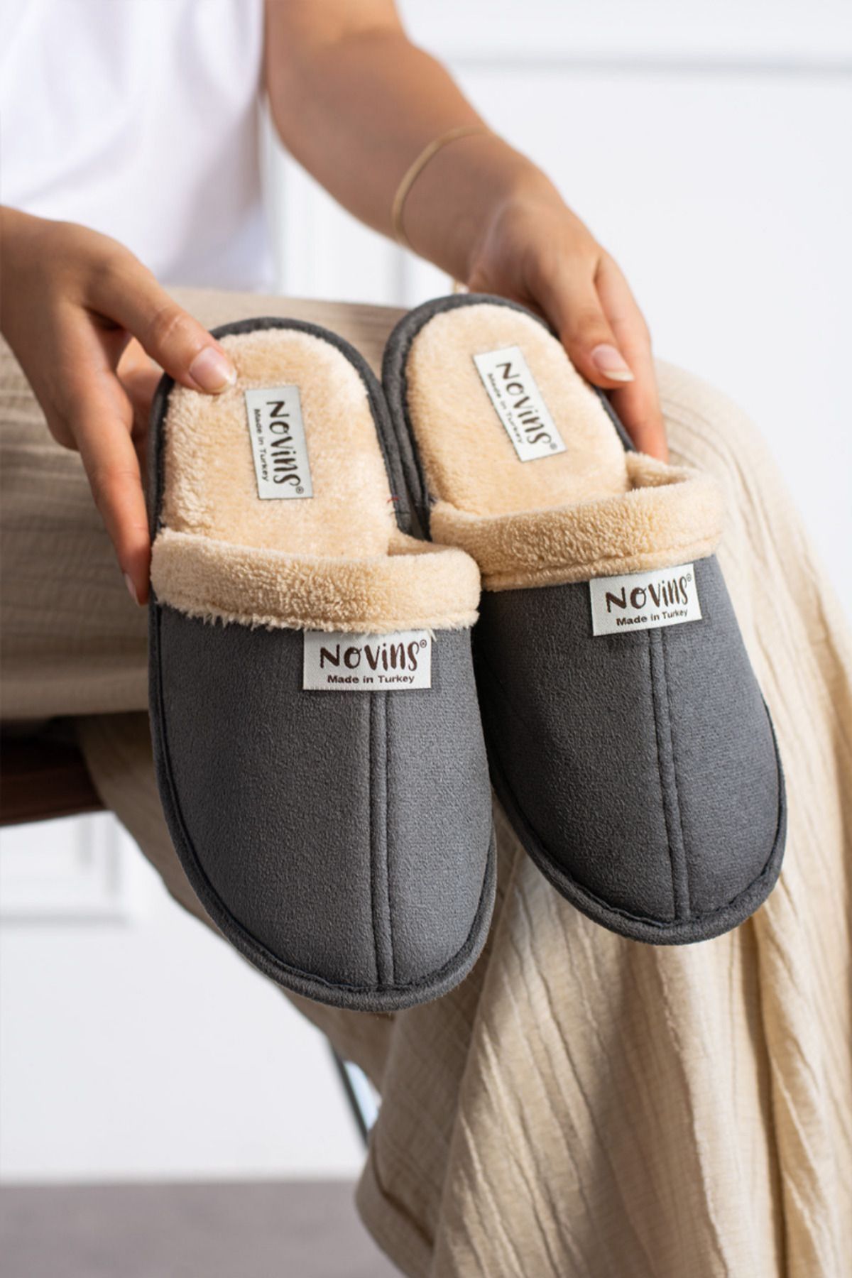  دمپایی جهیزیه زنانه و مردانه، با کفی نرم، کرکی و آستر گرم، مناسب برای خانه و باغ