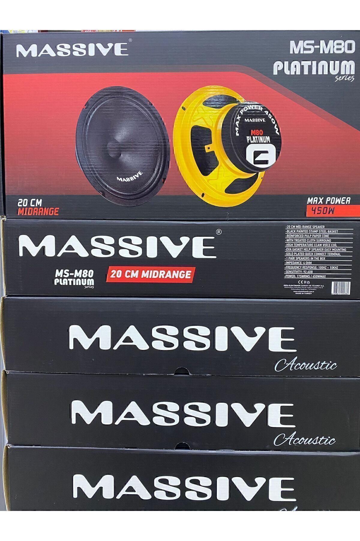 Massive 20cm Midrange Sarı Kasa 2024 Seri 400wat 175rms Iki Adettt