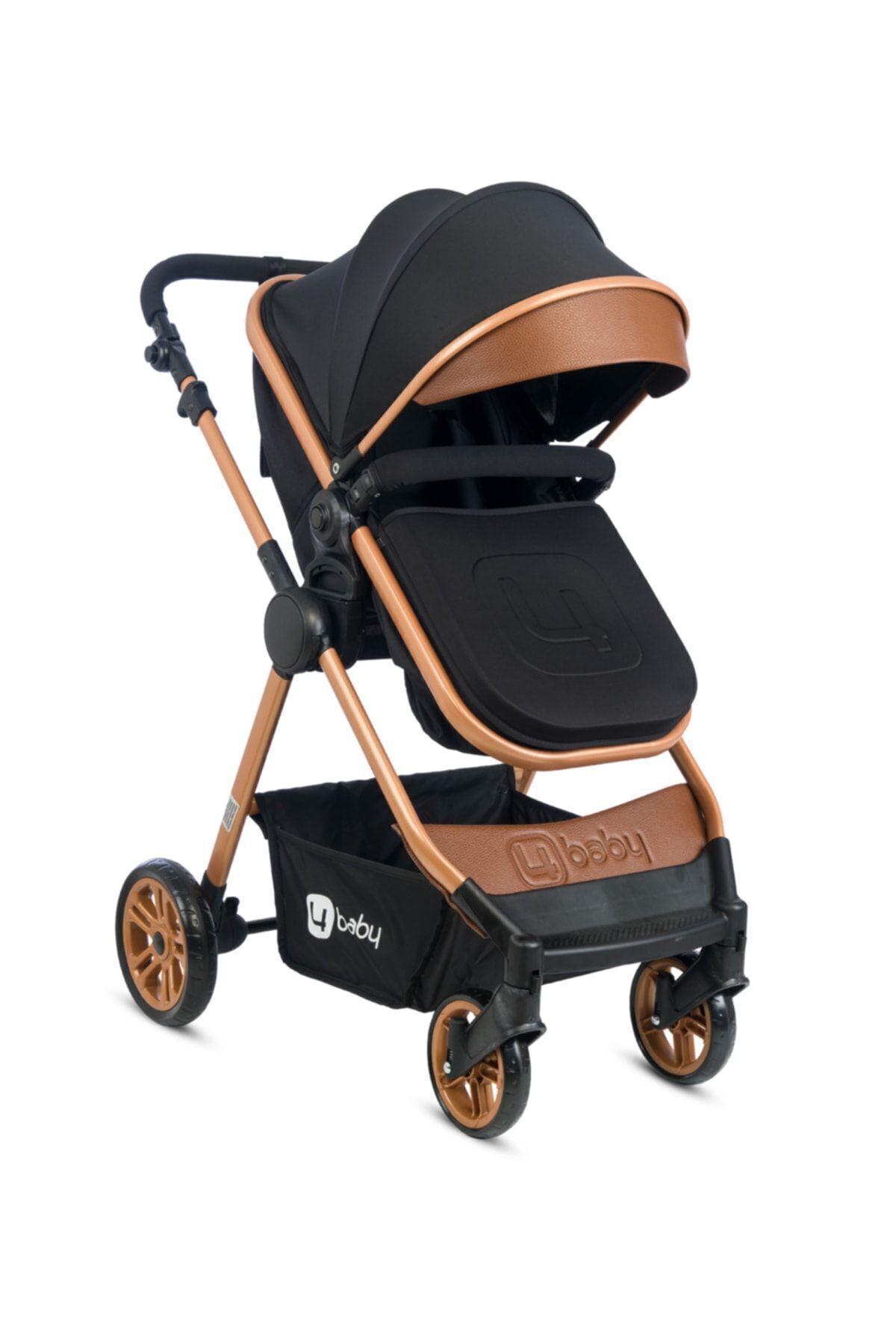4 Baby Cool Gold Travel Sistem Bebek Arabası Seyahat Sistem Puset-Siyah fotoğrafı 3 (önizleme)