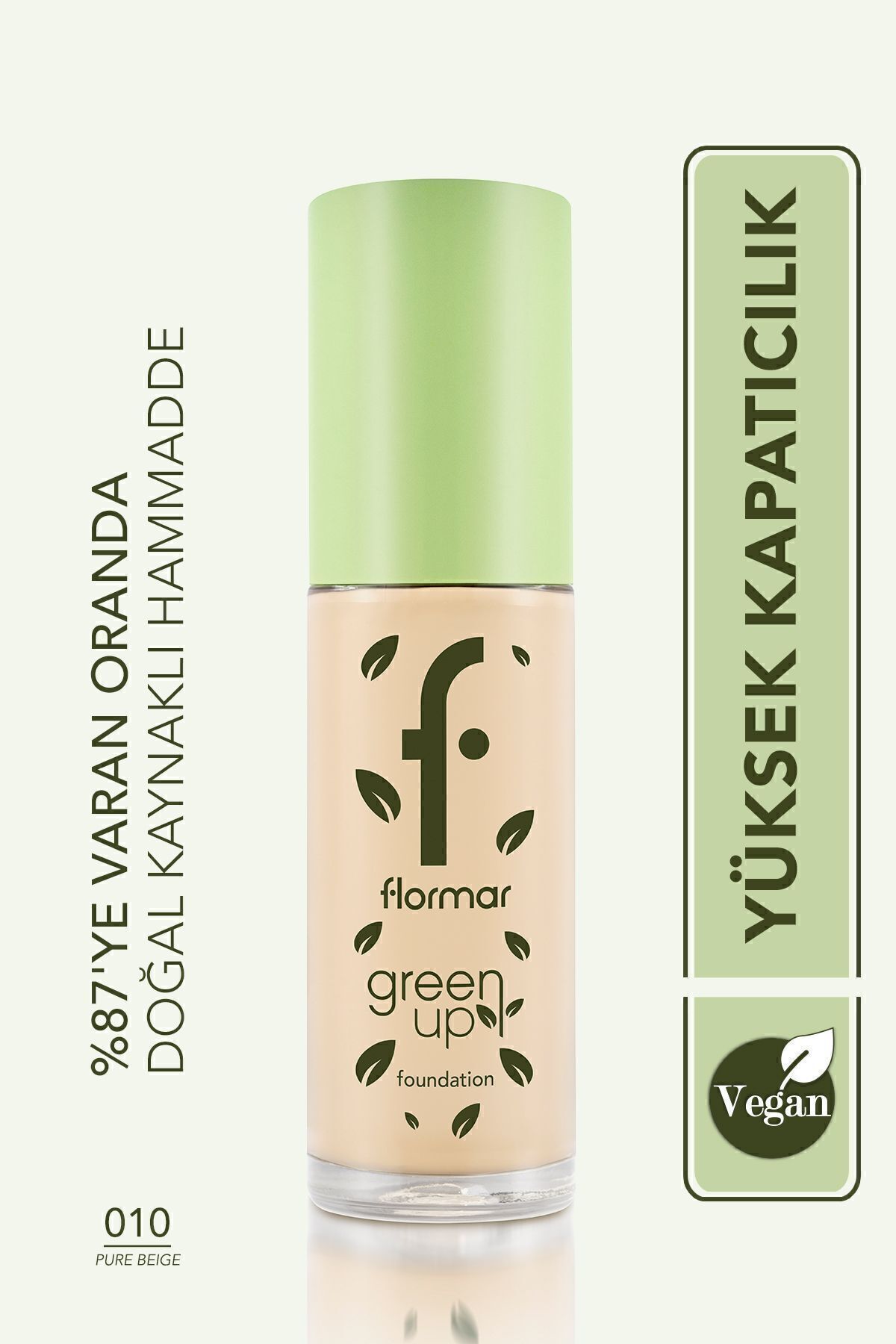Green Up Kremsi Dokulu & Mat Bitişli (SOĞUK ALT TON) Vegan Fondöten