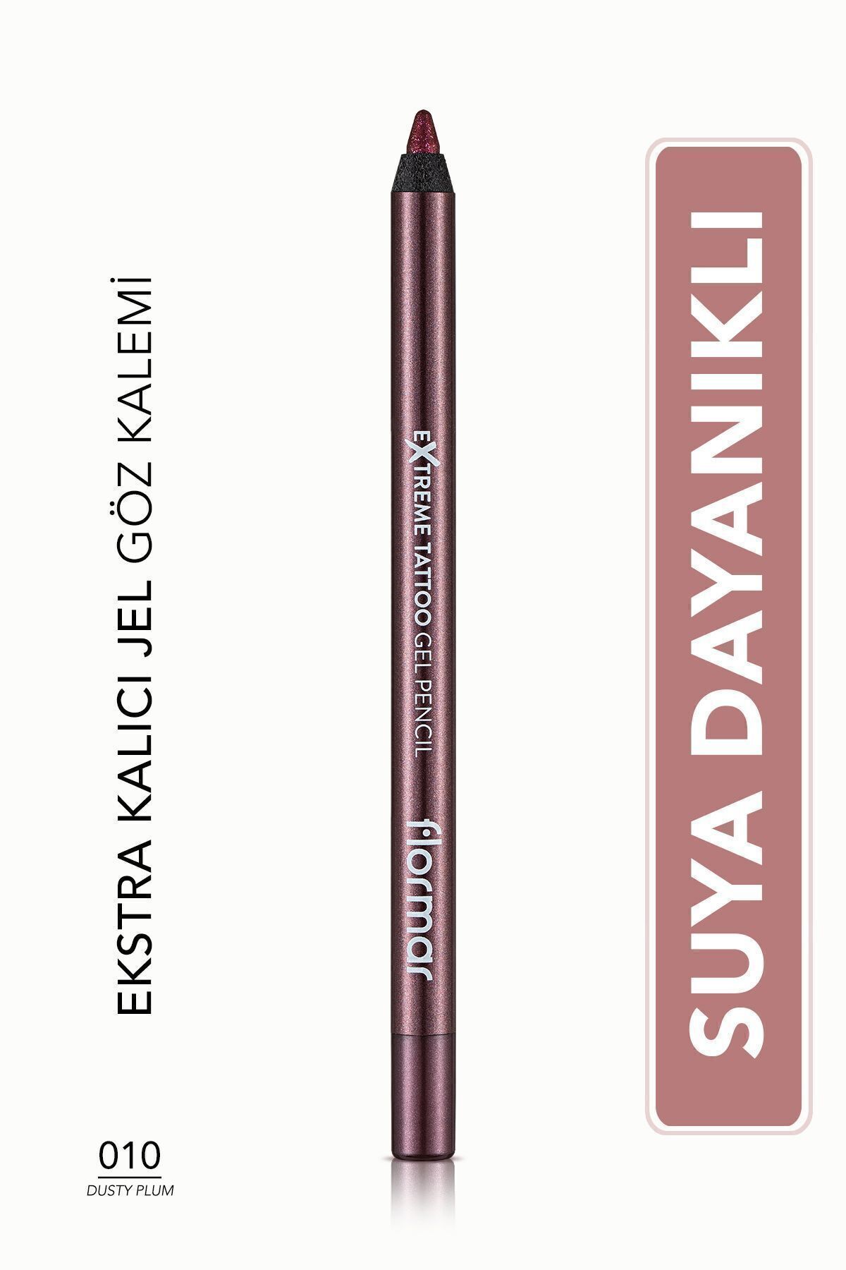 Flormar-Sparkling Permanent Eye Pencil (PINK-TEN) - Extreme Tattoo Gel Pencil - 010 Dusty Plum -8682536041171 1