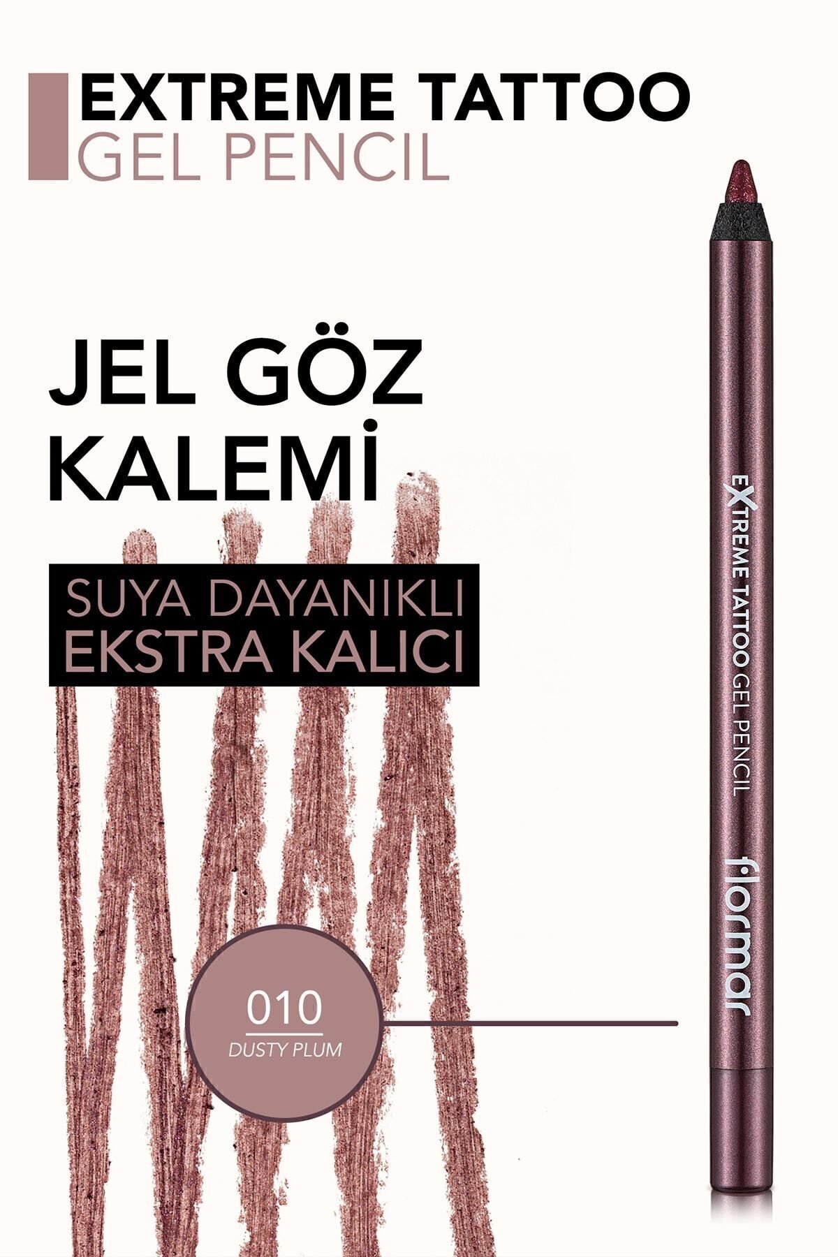 Flormar-Sparkling Permanent Eye Pencil (PINK-TEN) - Extreme Tattoo Gel Pencil - 010 Dusty Plum -8682536041171 5