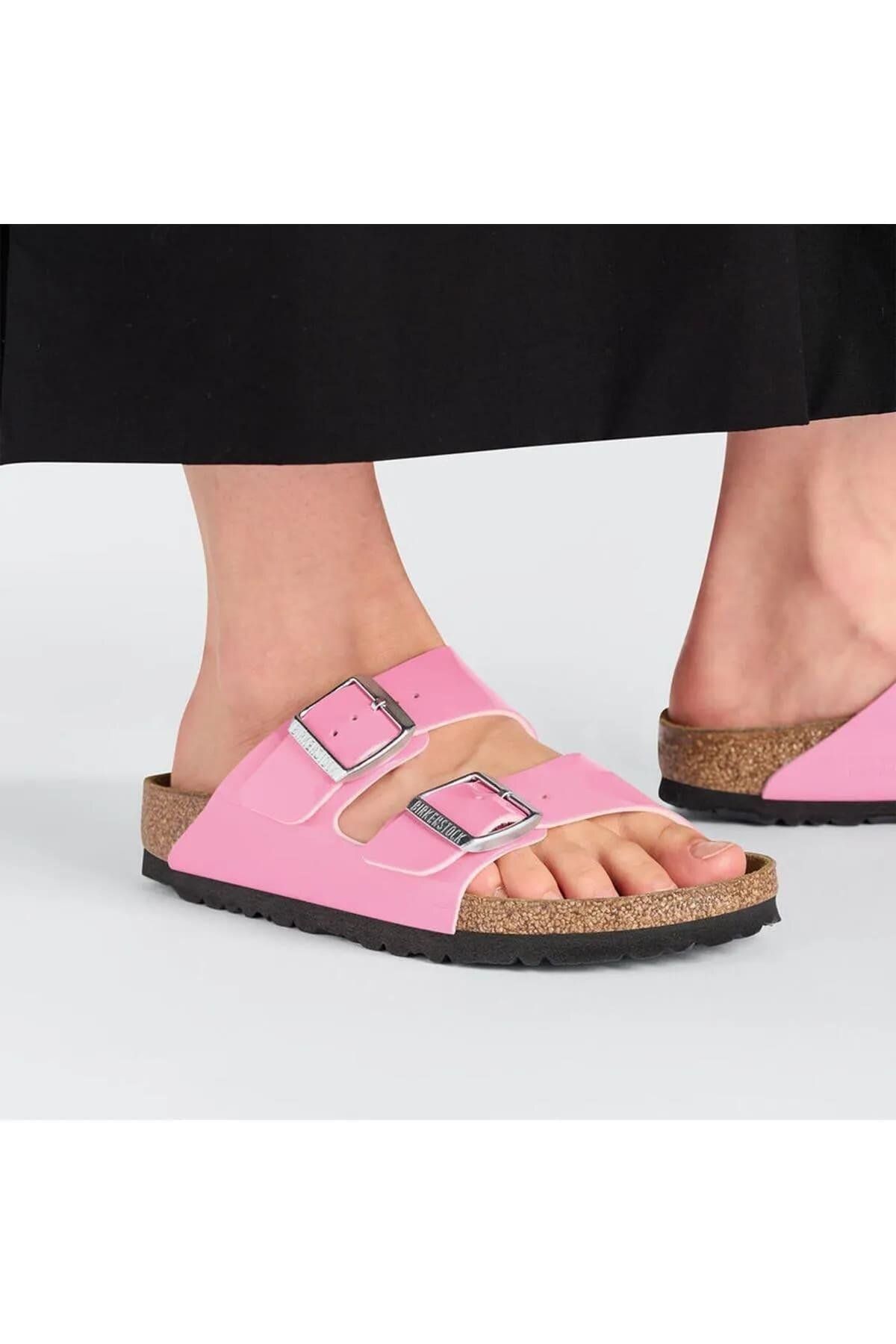 دمپایی زیره چوب پنبه ای زنانه آریزونا BF Patent Candy Pink Birkenstock