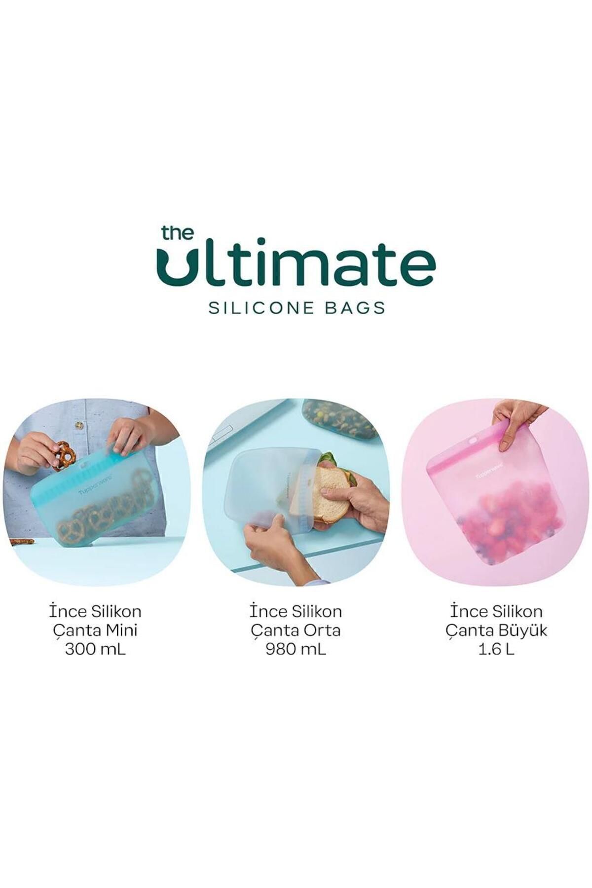 Tupperware-Thin and Large Silicone Bag Leak Proof Practical Reusable Storage Accessory 4