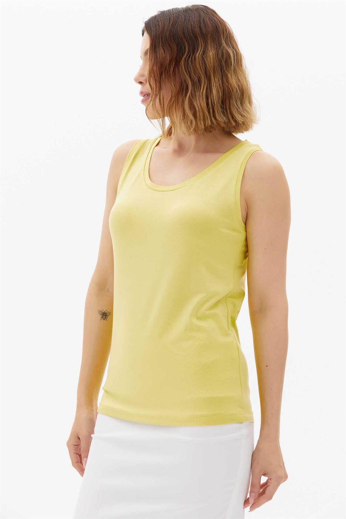 Two Mail-Yellow Combed Tank Top 2