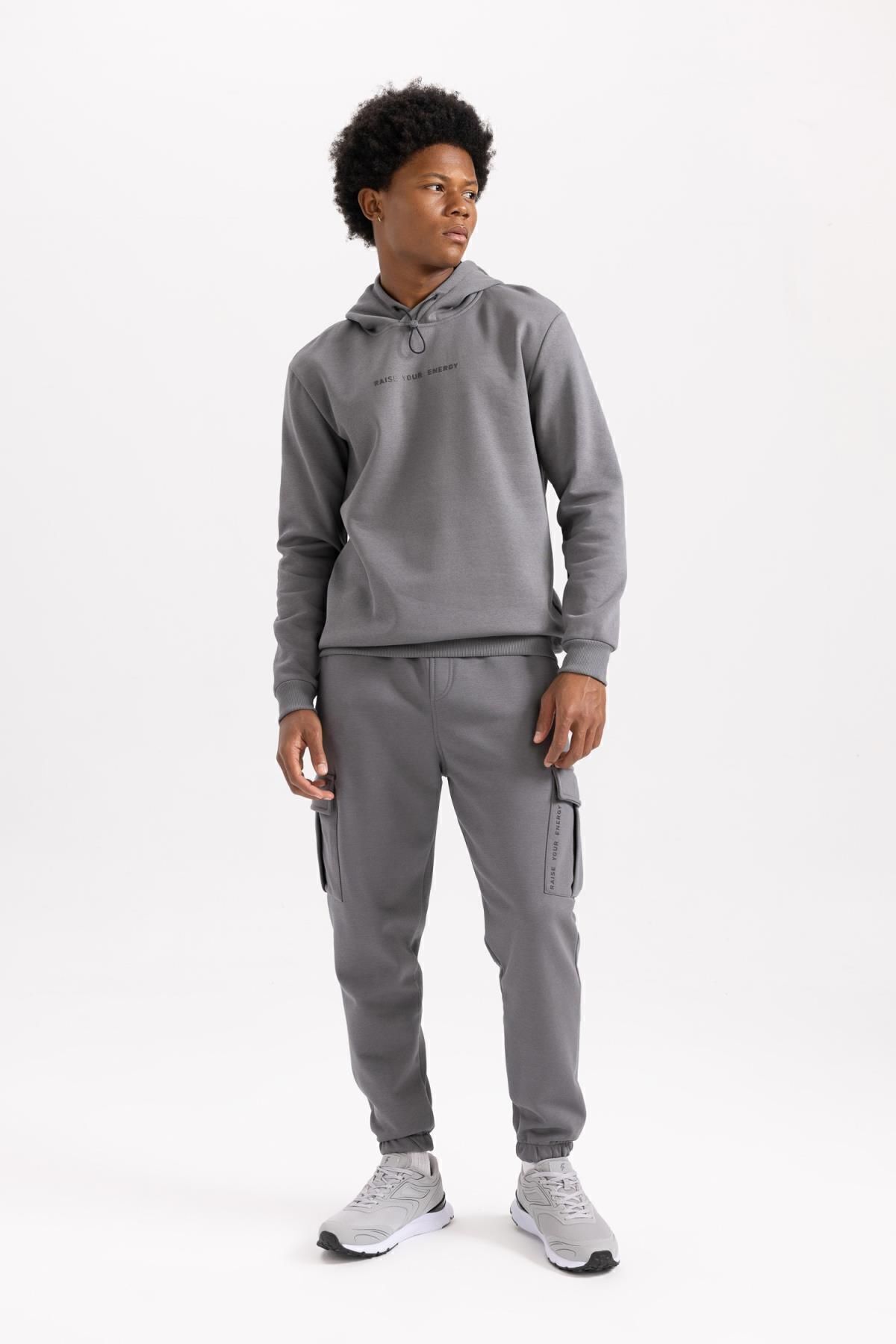 DeFacto-Φούτερ Jogger Standard Fit - με κορδόνια στη μέση και τσέπες Cargo Y7119az23au 1