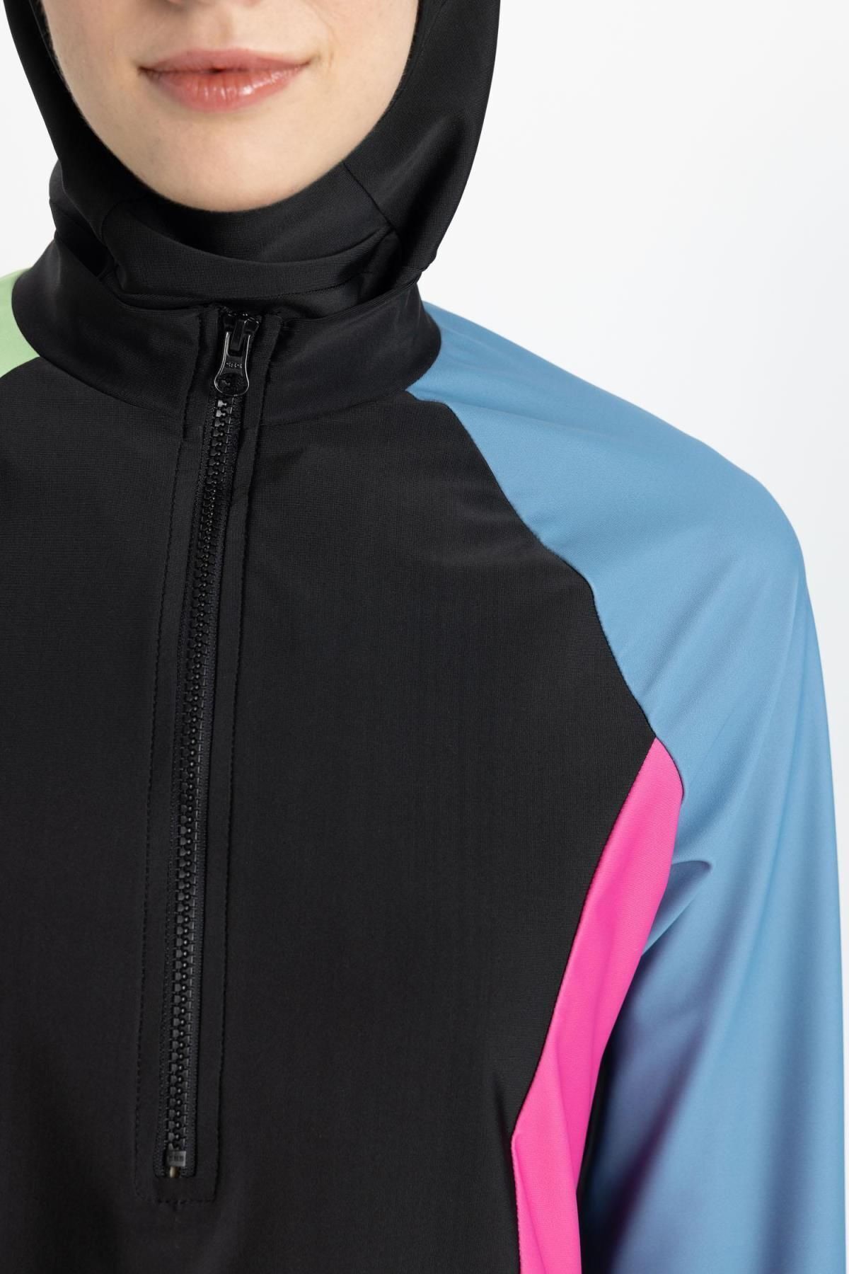 DeFacto-Σετ μαγιό 4 τεμαχίων Color Block Basic Burkini Hijab - Regular Fit B5237ax24sm 8