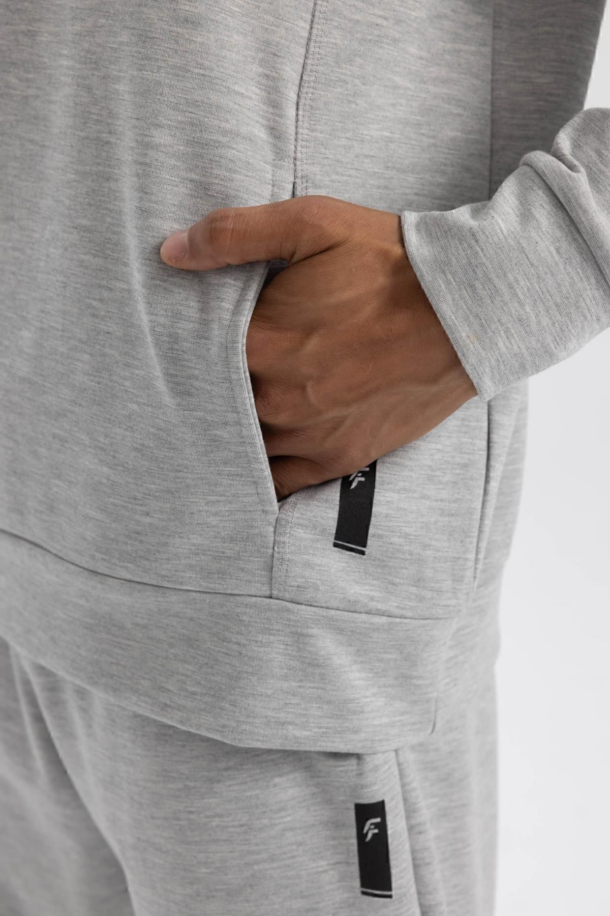 سویشرت مردانه خاکستری دفاکتو | A6976AX23AU اورجینال - تصویر 7