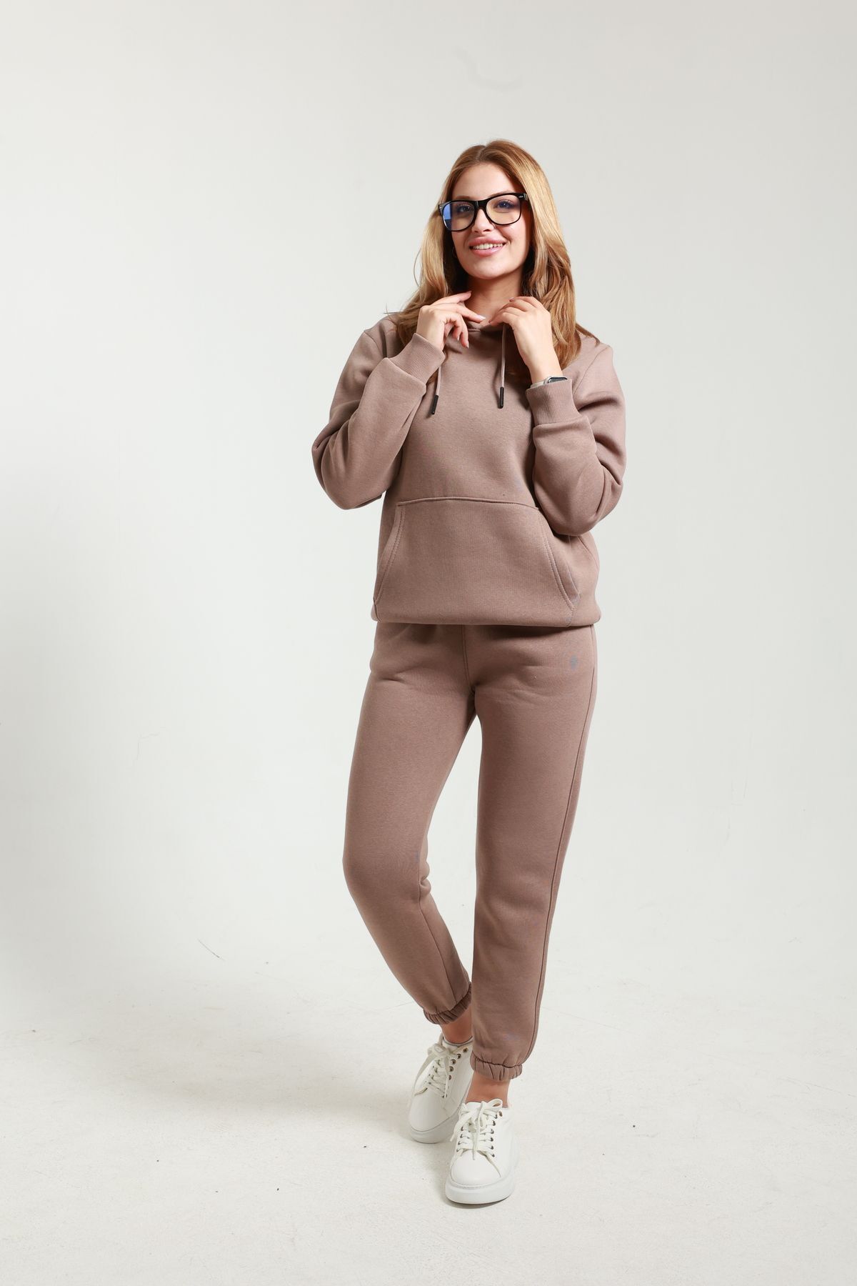 TKT Női tréningruha szett - 3 szál, kapucnis, kenguru zseb, puha polár