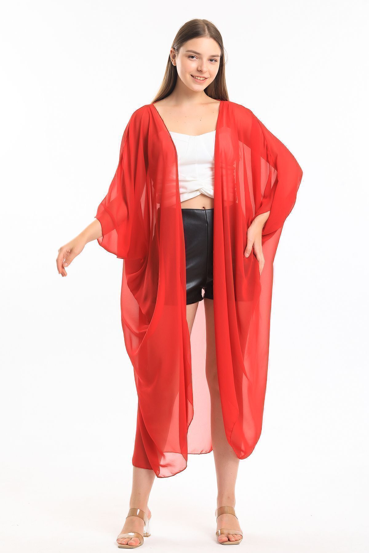  Sense Bordo Şifon Plaj Kimono | ELB33597