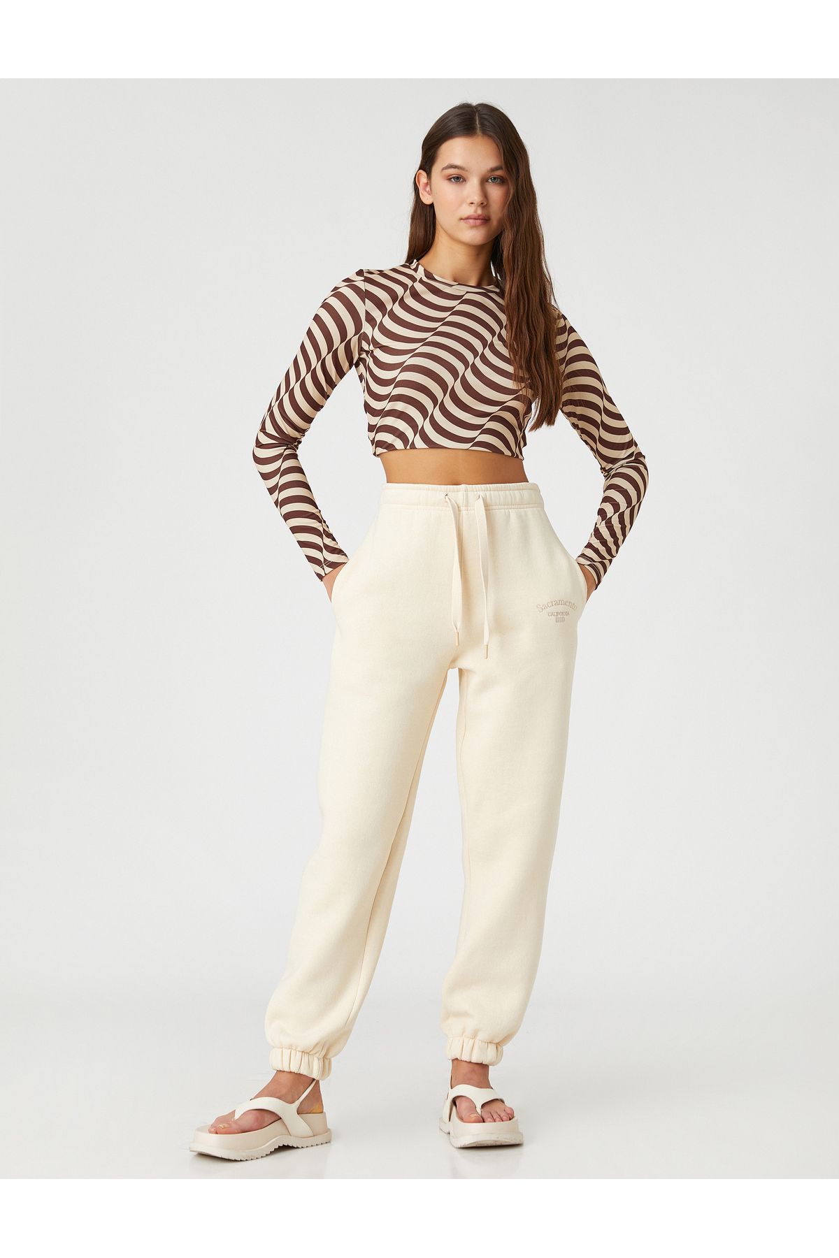 Pantaloni Felpati Jogger Donna Koton, Nero, Taglia XL, Comodi E Casual Per Lo Sport E Il Tempo Libero - 5