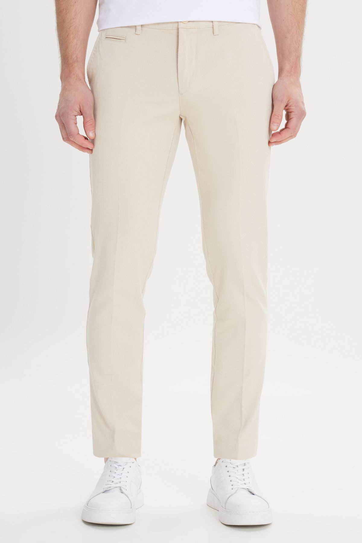 AC&Co / Altınyıldız Classics Pantaloni Dobby Din Bumbac Elastic Pentru Bărbați, Cu Buzunare Laterale Masculin - 58