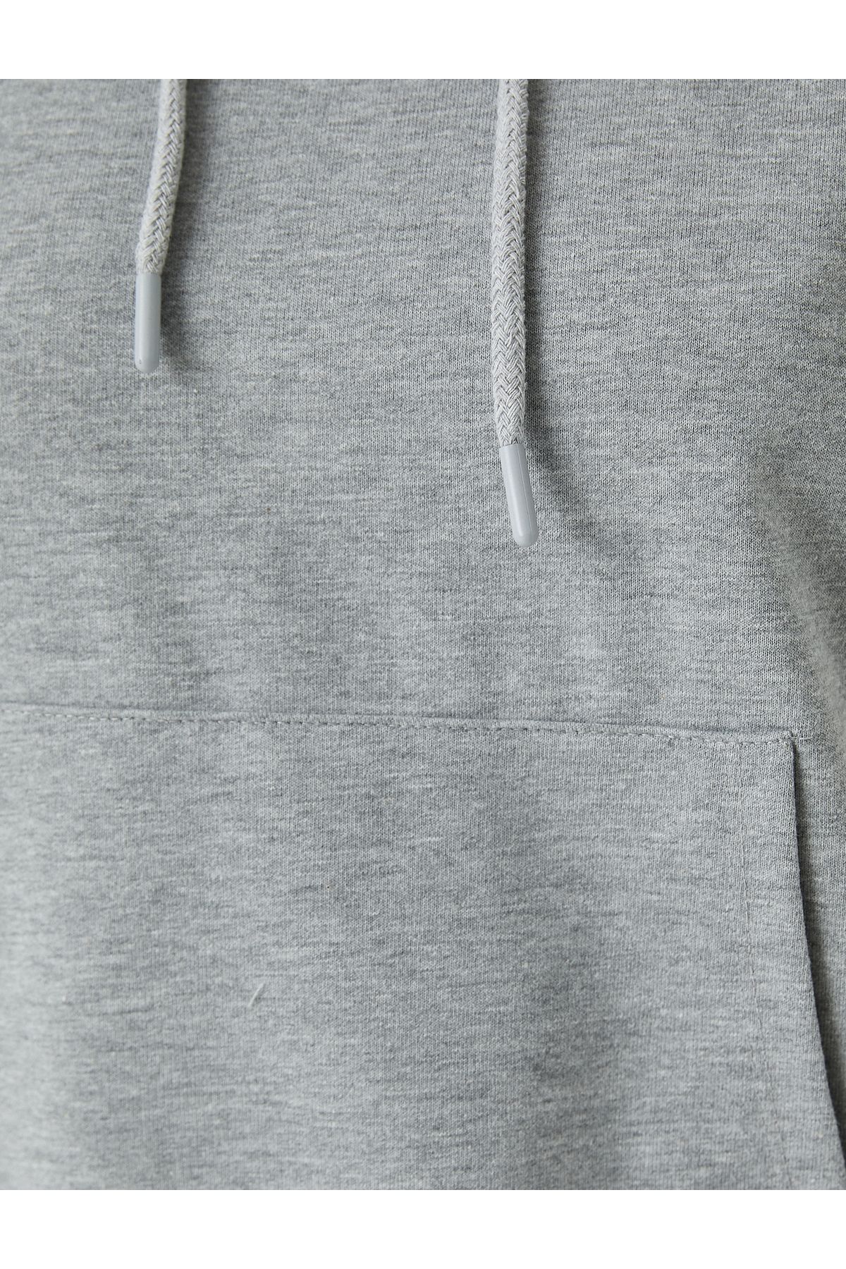 سویشرت زنانه خاکستری کوتونKoton | 3SAK10094EK اورجینال - تصویر 6