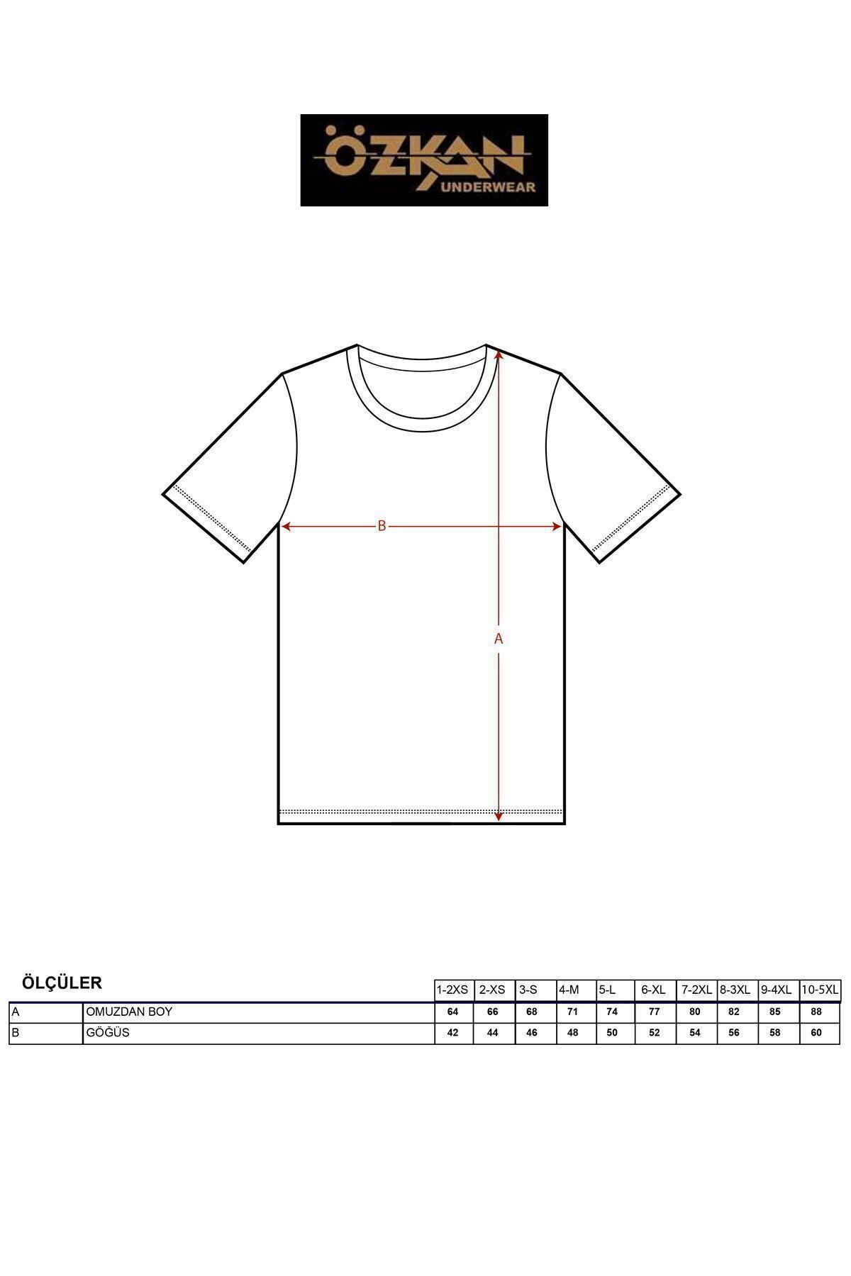ÖZKAN underwear-Özkan 0116 Men's Ribbed Flexible Comfortable Closed Collar Half Sleeve Athlete Undershirt 5