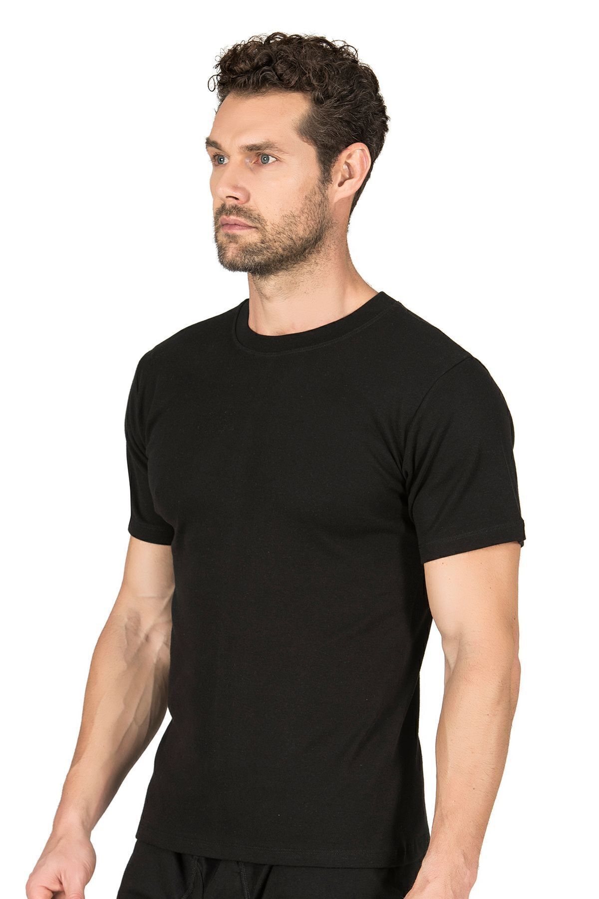 ÖZKAN underwear-Özkan 0116 Men's Ribbed Flexible Comfortable Closed Collar Half Sleeve Athlete Undershirt 4
