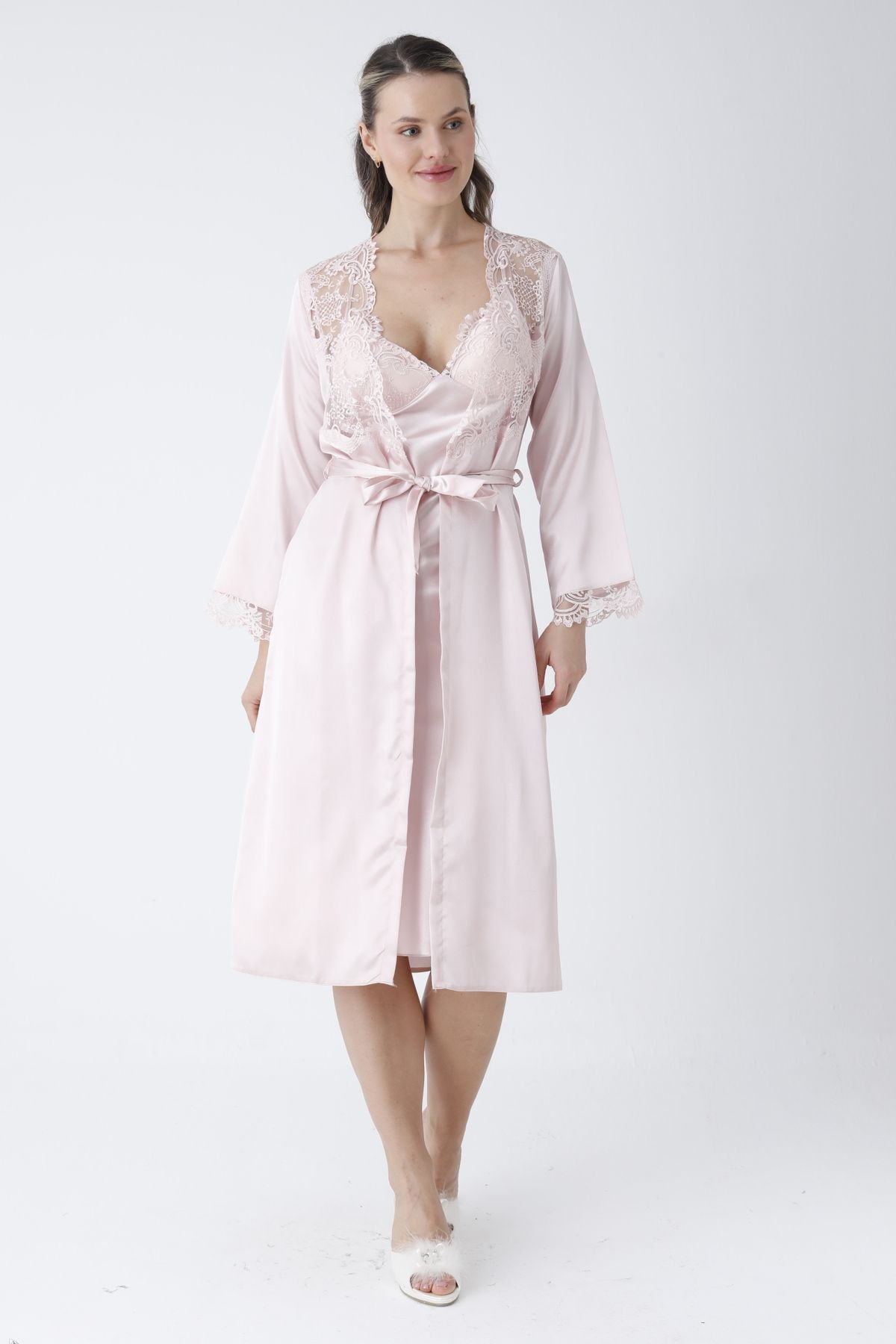 KARLİNAX Pudra Güpür Detaylı 6'lı Çeyiz Seti