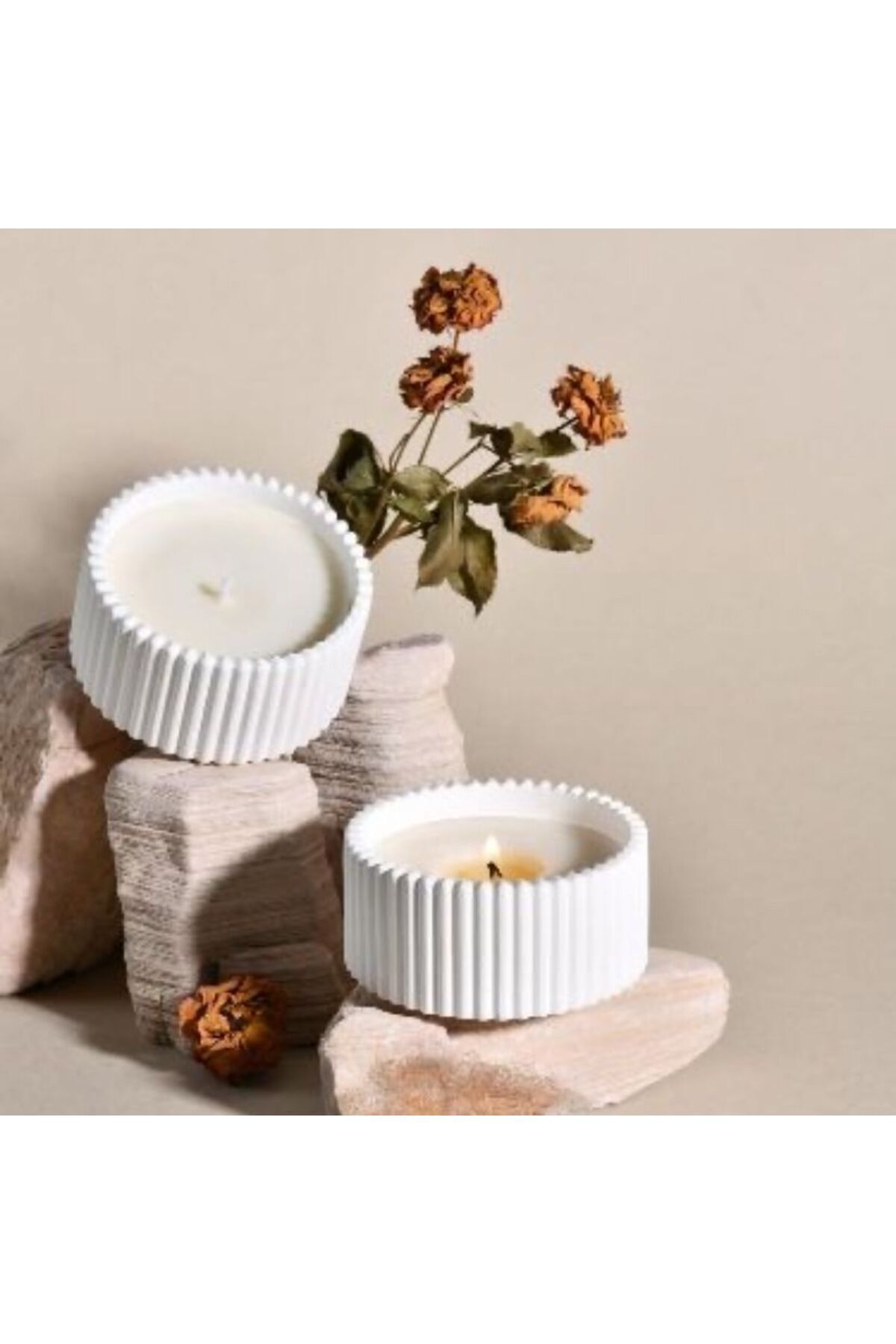 Taliska accessories 2li Dekoratif Beton Saksı Kokulu Mum - Fiyatı
