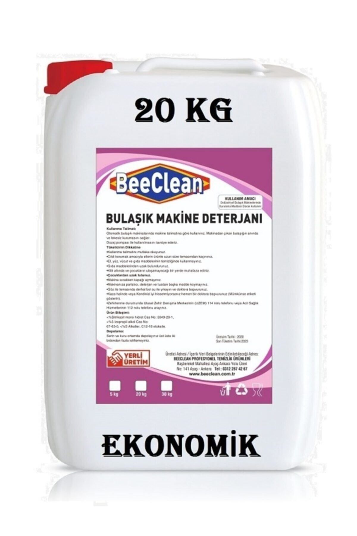 BeeClean 20 Kg Eko Endüstriyel Bulaşık Makinası Yıkama Deterjanı Sıvı / Lt / Litre