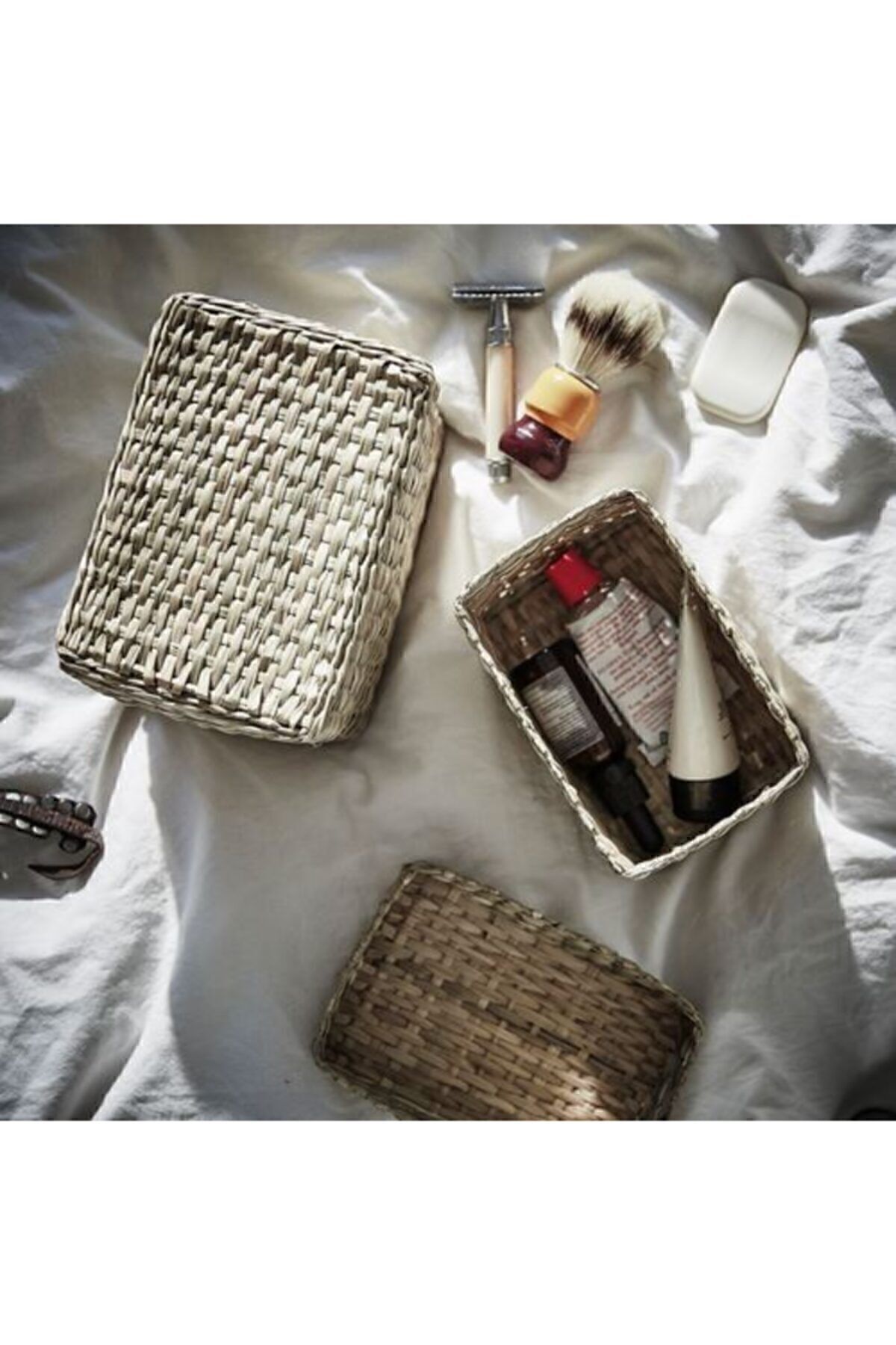 IKEA-2 Piece Wicker Organizer Box with Lid 2 Piece Organizing Box Square Wicker Box 4