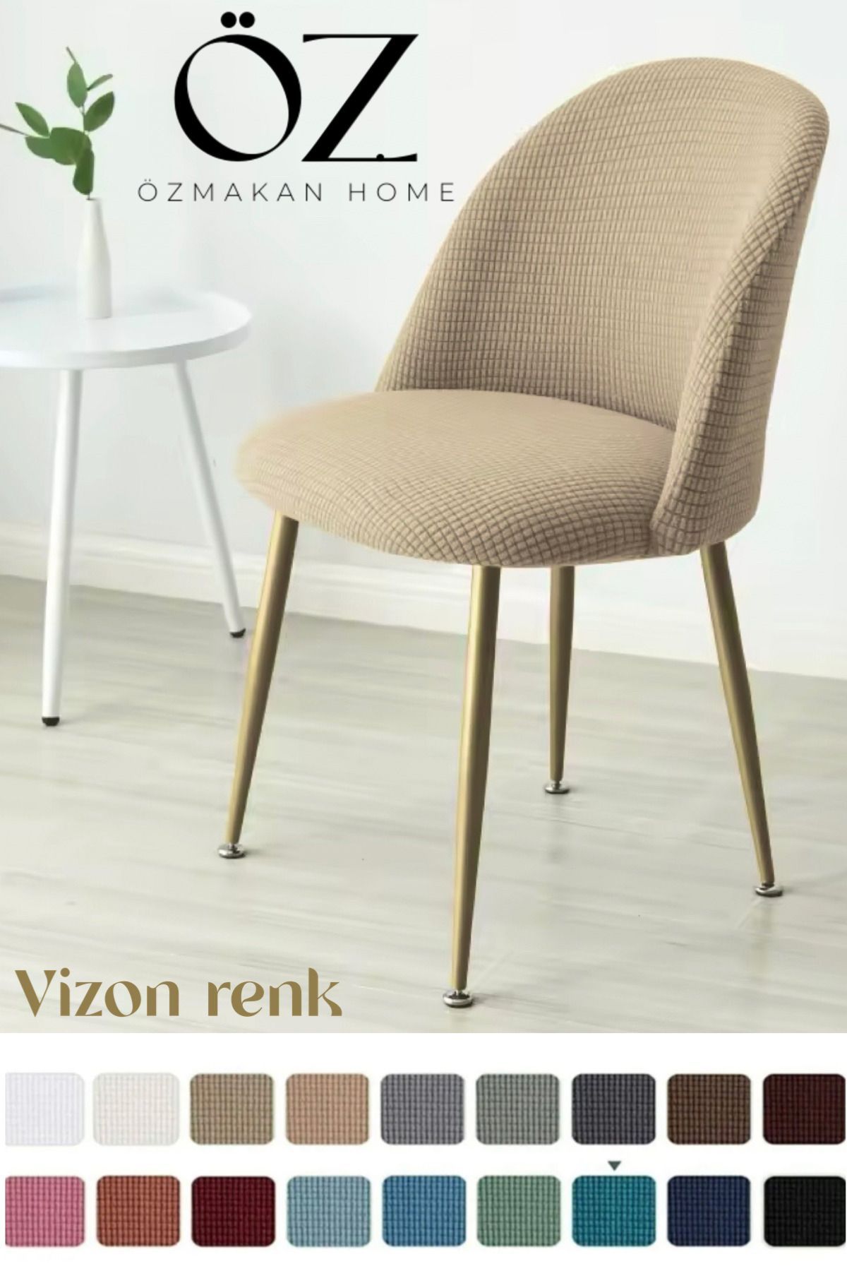 ÖZMAKAN-1 Piece Lycra Oval Chair Cover - Washable and Elastic 1