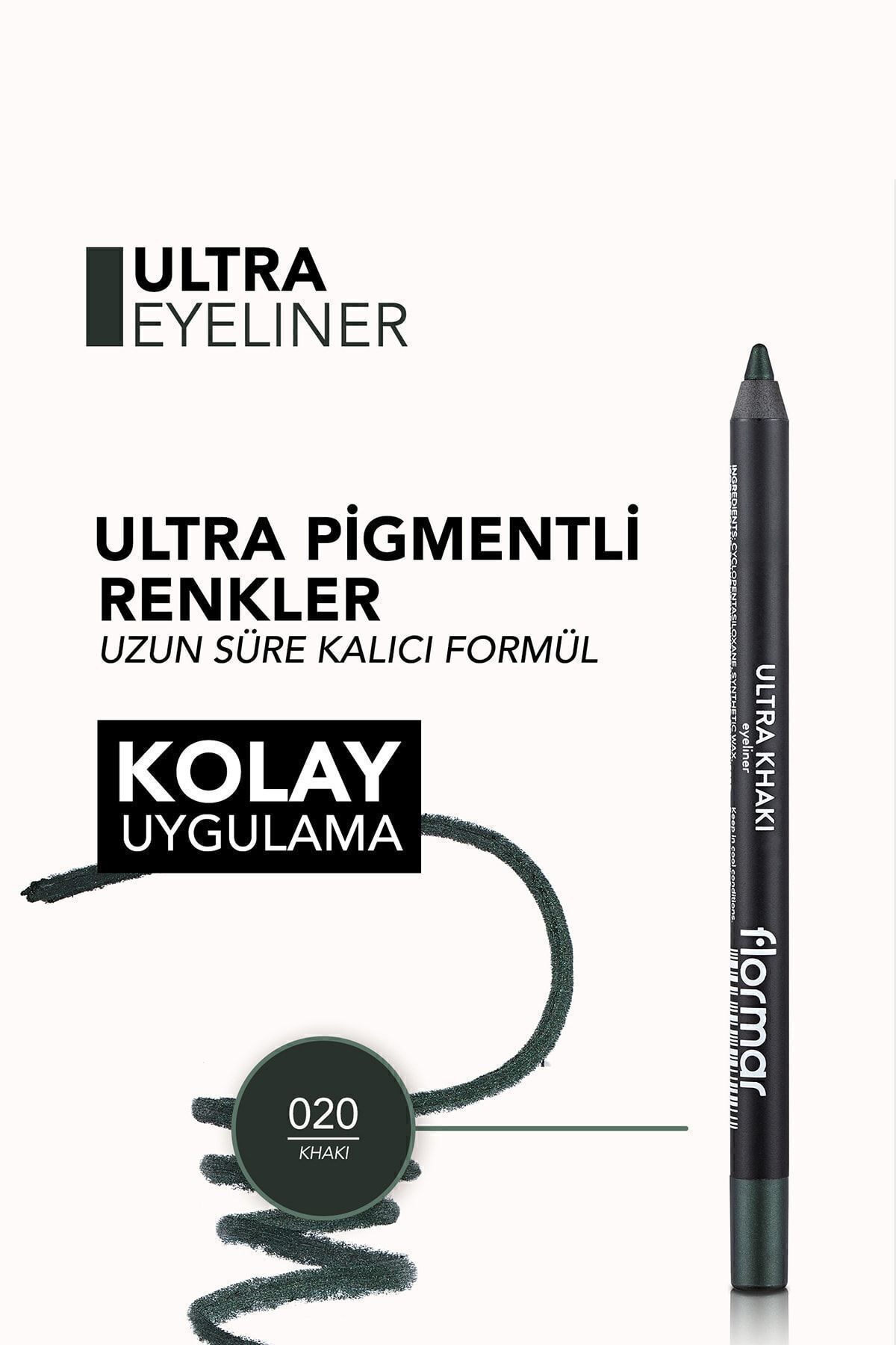 خط چشم خاکی - Ultra Eyeliner 020 خاکی 8690604547241 — خاکی 0717010 — تصویر 5 از 5