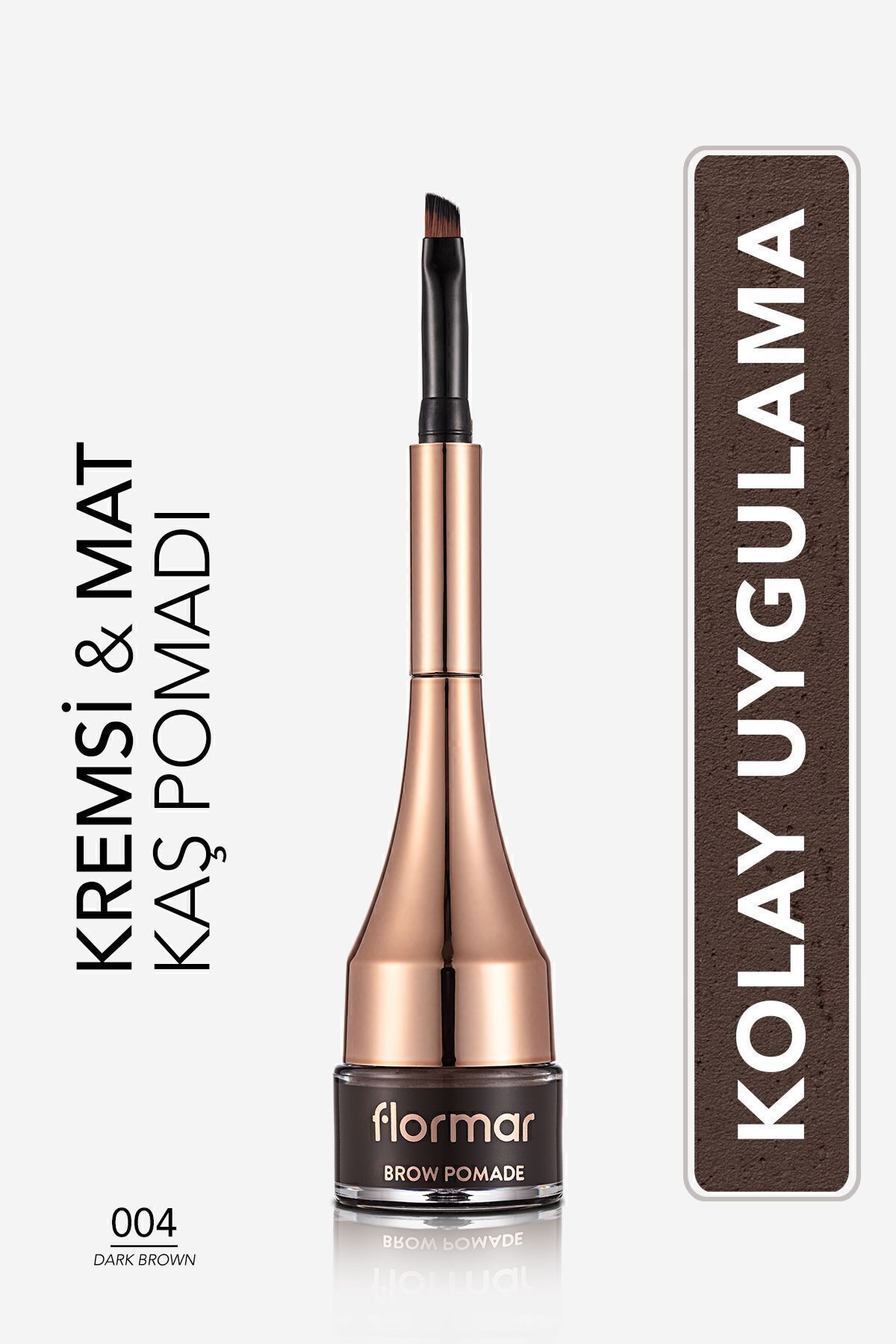 Flormar-Intense Pigmented Permanent Eyebrow Pomade - Brow Pomade - 004 Dark Brown -8690604572212 1