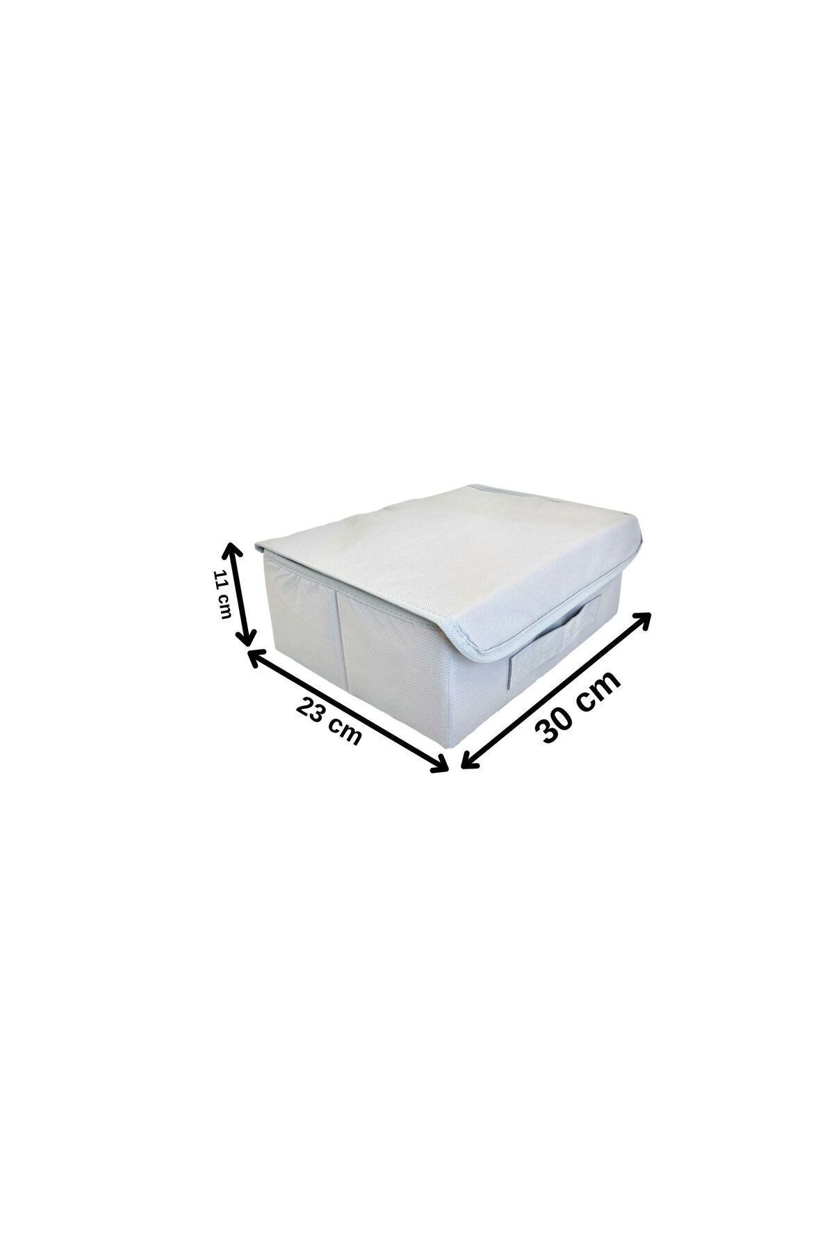 harev home collection-30X23X11 cm Gray Covered Cabinet Drawer and Jewelry Laundry Storage Box 3