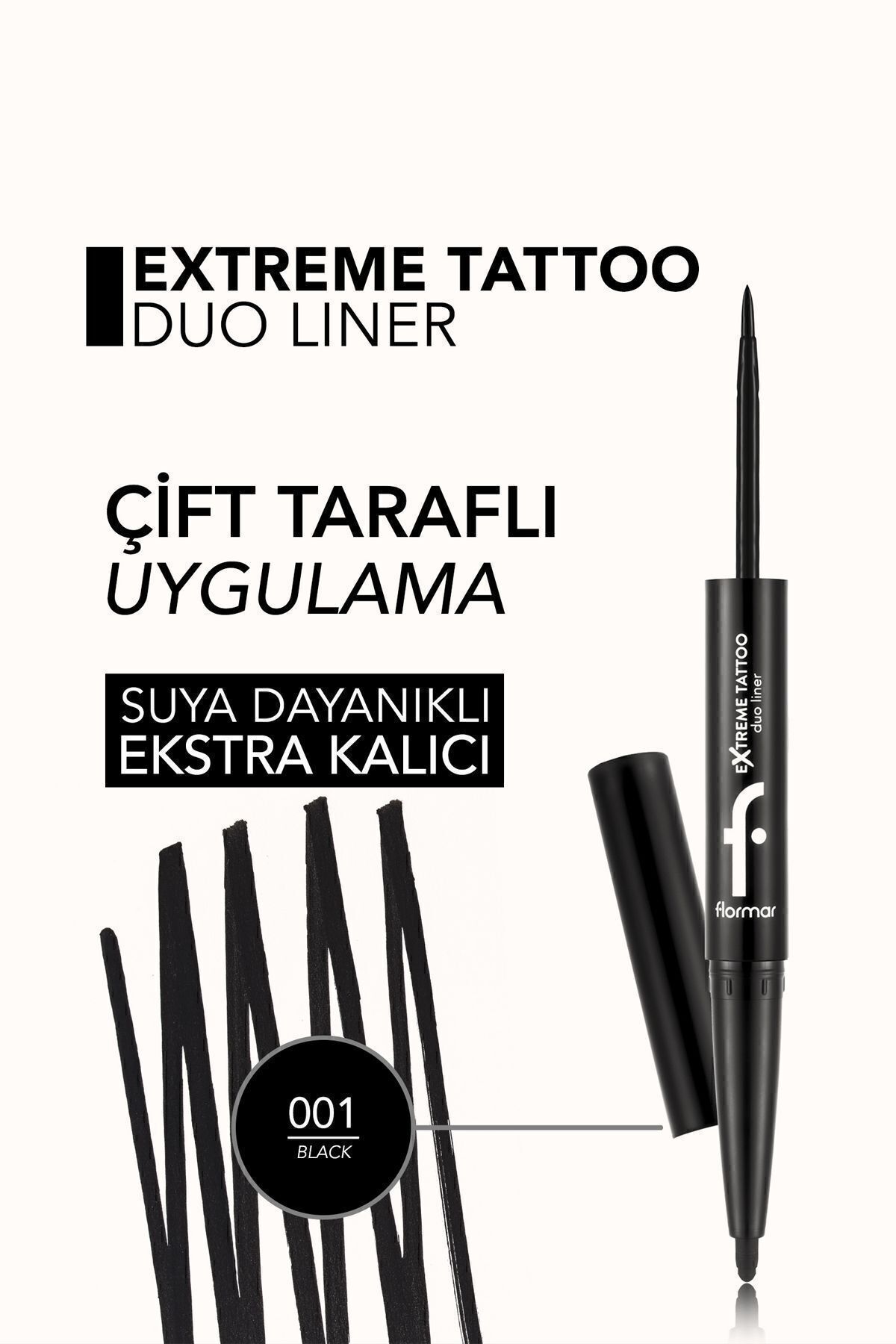 خط چشم  مشکی Flormar | 6940 اورجینال - تصویر 5