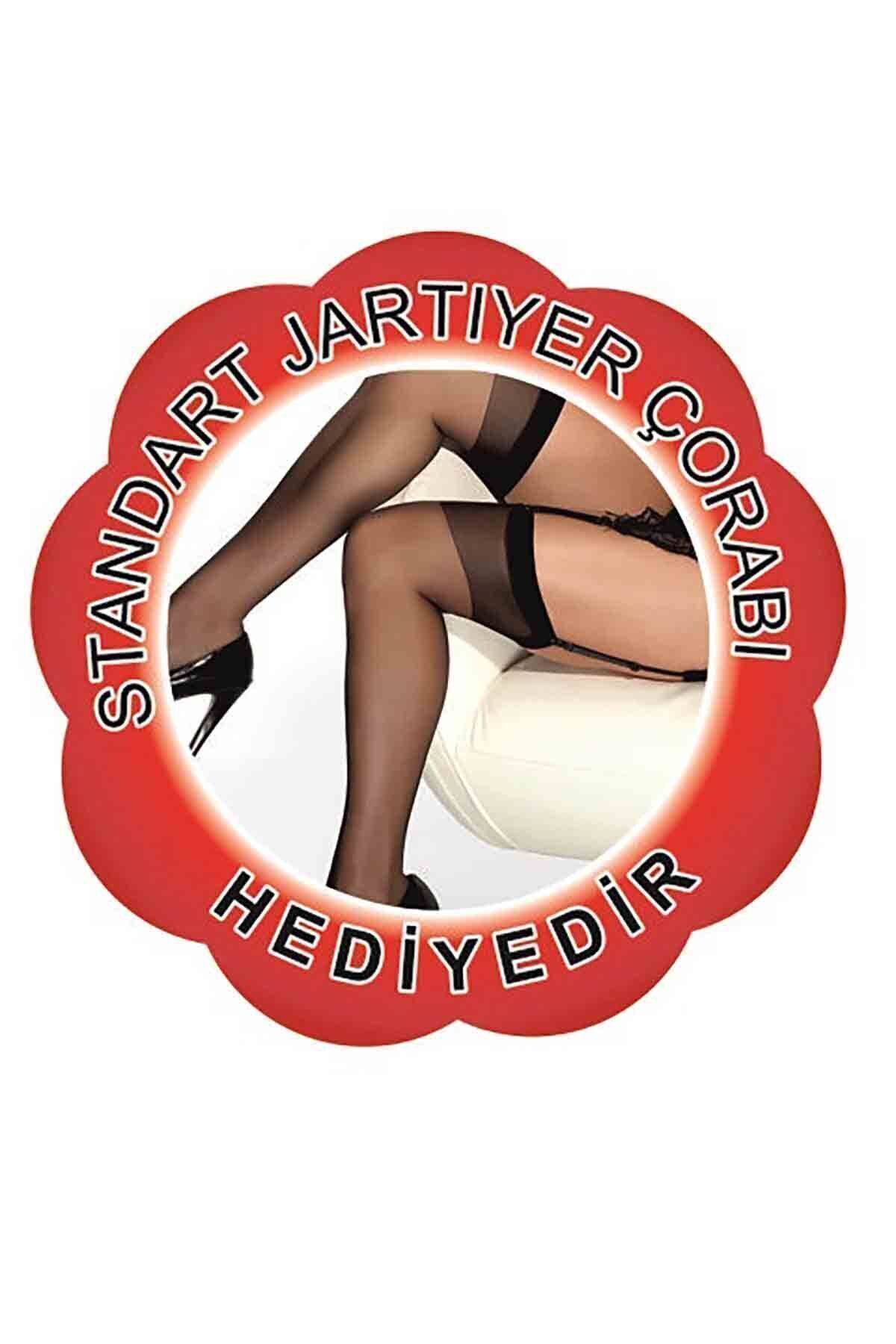 Siyah Jartiyer Takım Çorap Hediyeli