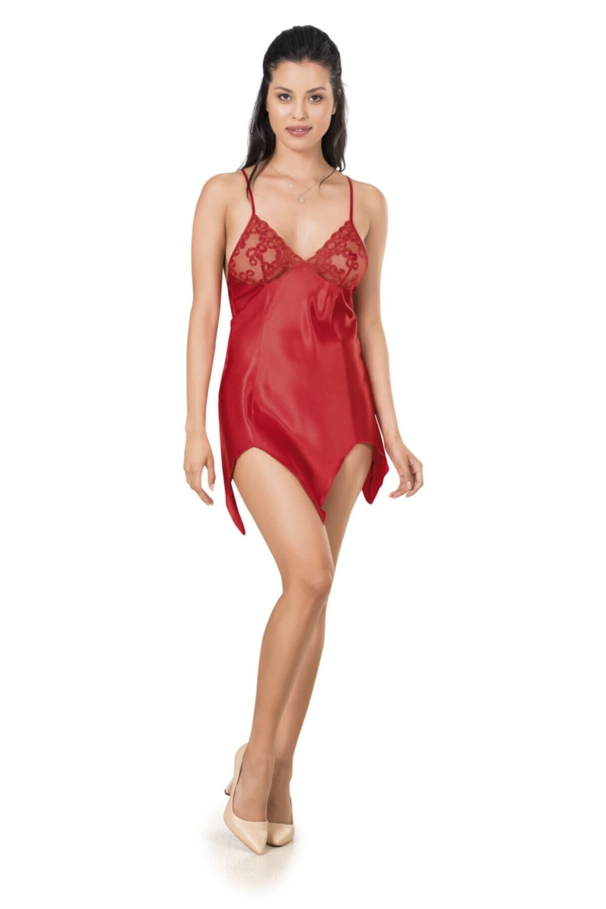 MOONGIRL Kadın Saten Kısa Gecelik