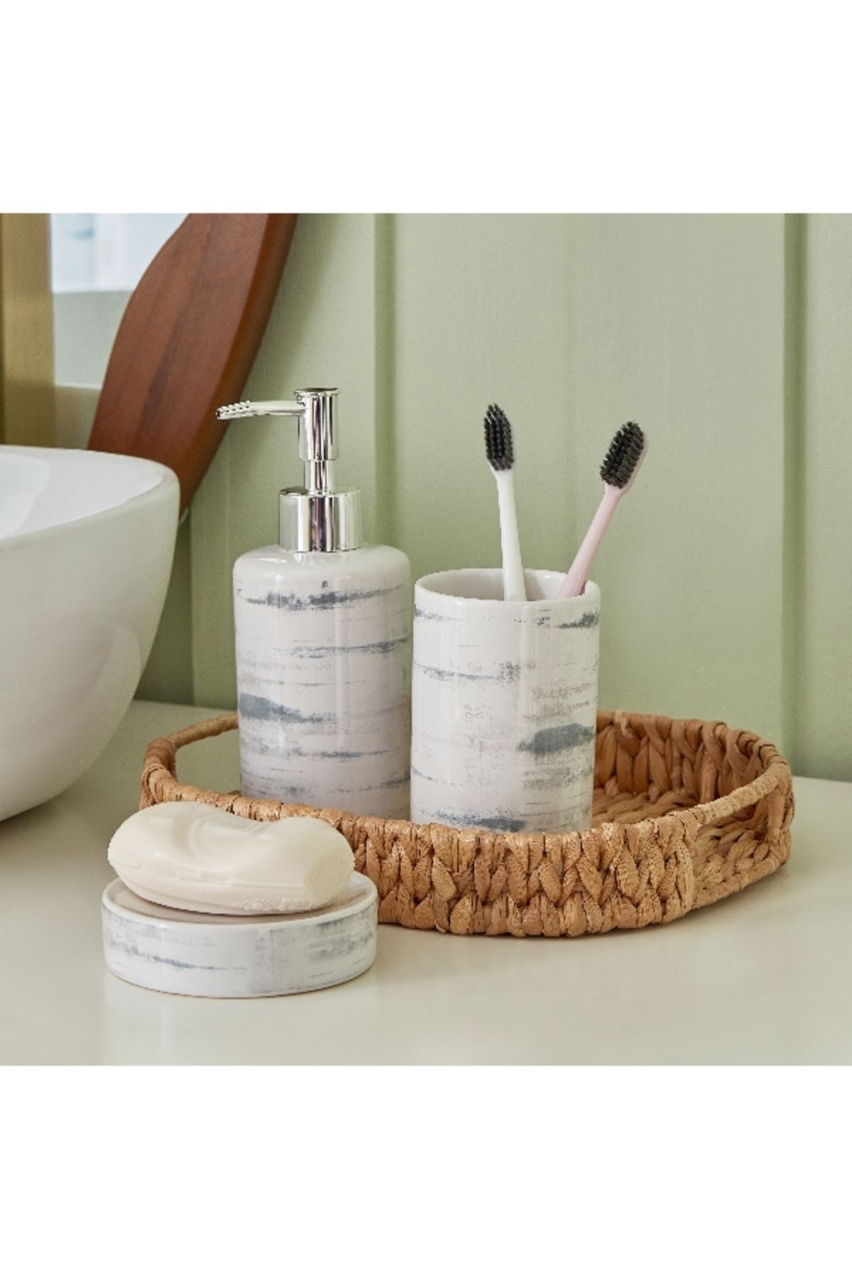 Home Box Frida 3-Piece Ceramic Bathroom Accessory Set