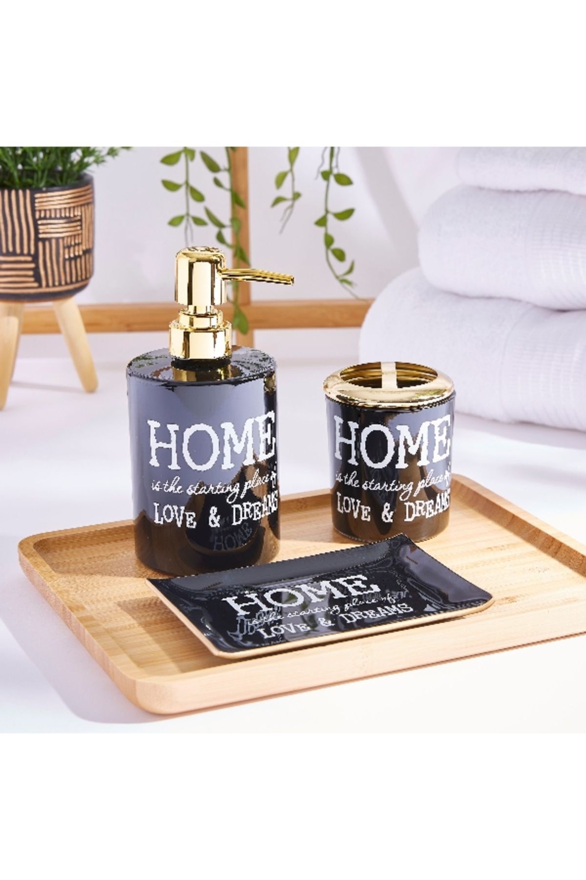 Home Box Vega 3-Piece Glass Bath Accessory Set