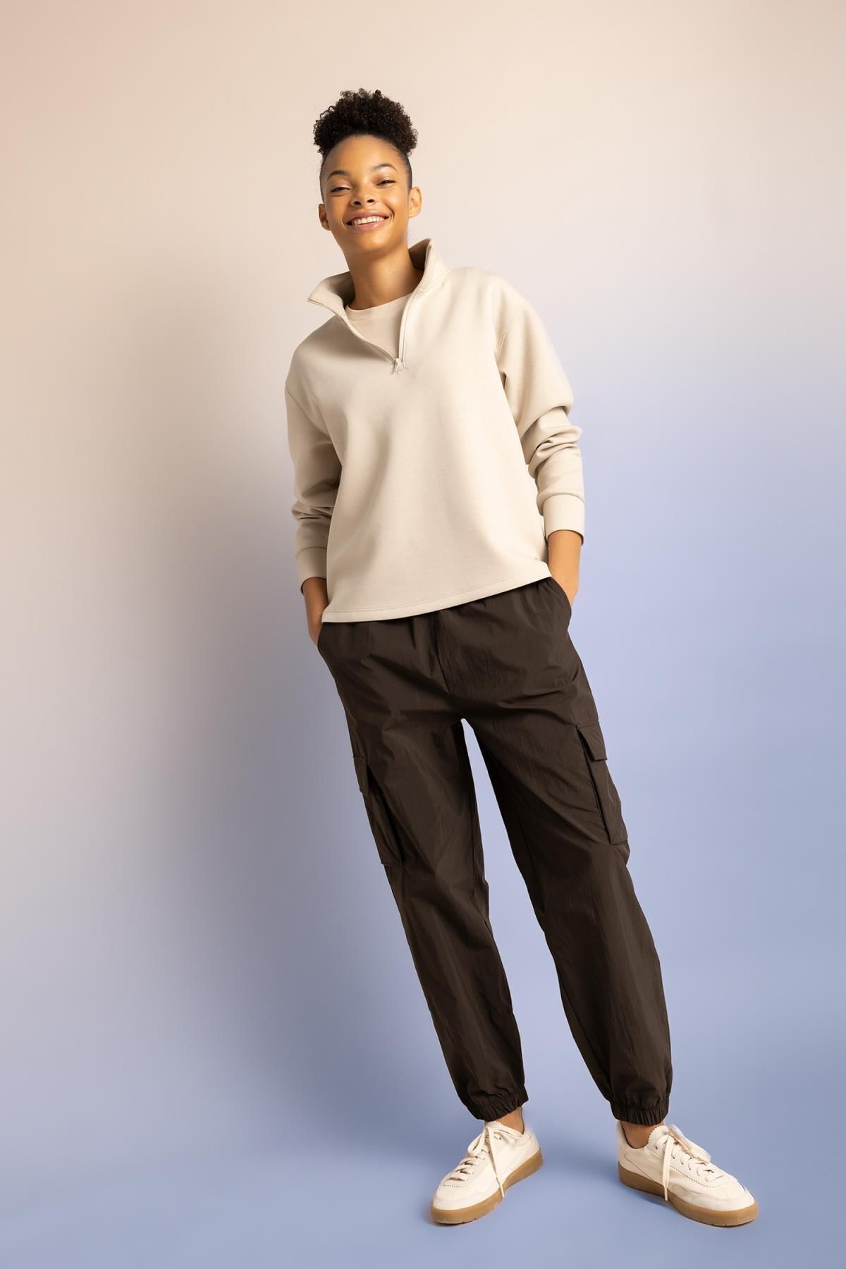 DeFacto Spodnie Spadochronowe Basic Fit - C0373ax23wn Kobieta - XS