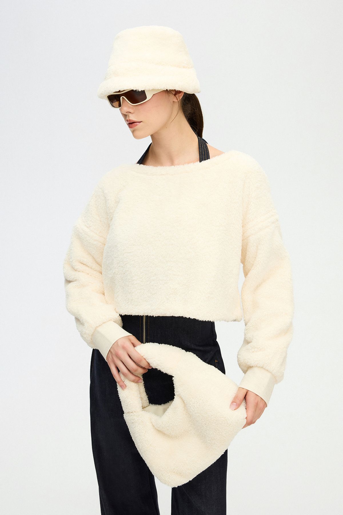 İKİKIZ-Crop Plush Blouse 5