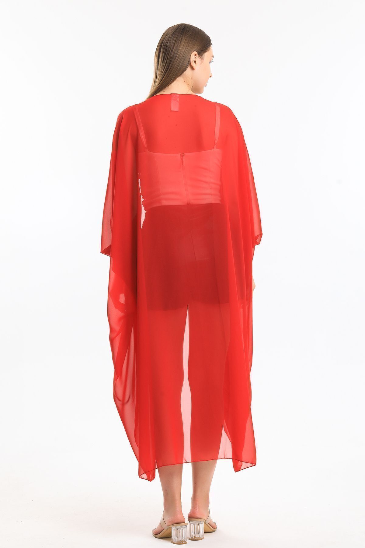  Sense Bordo Şifon Plaj Kimono | ELB33597