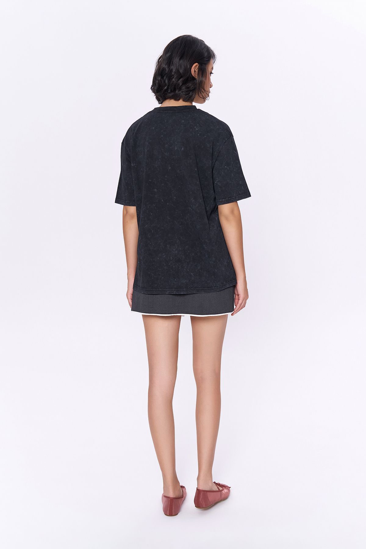 Quzu-Γυναικείο T-Shirt σε χρώμα ανθρακί - εμπριμέ 5