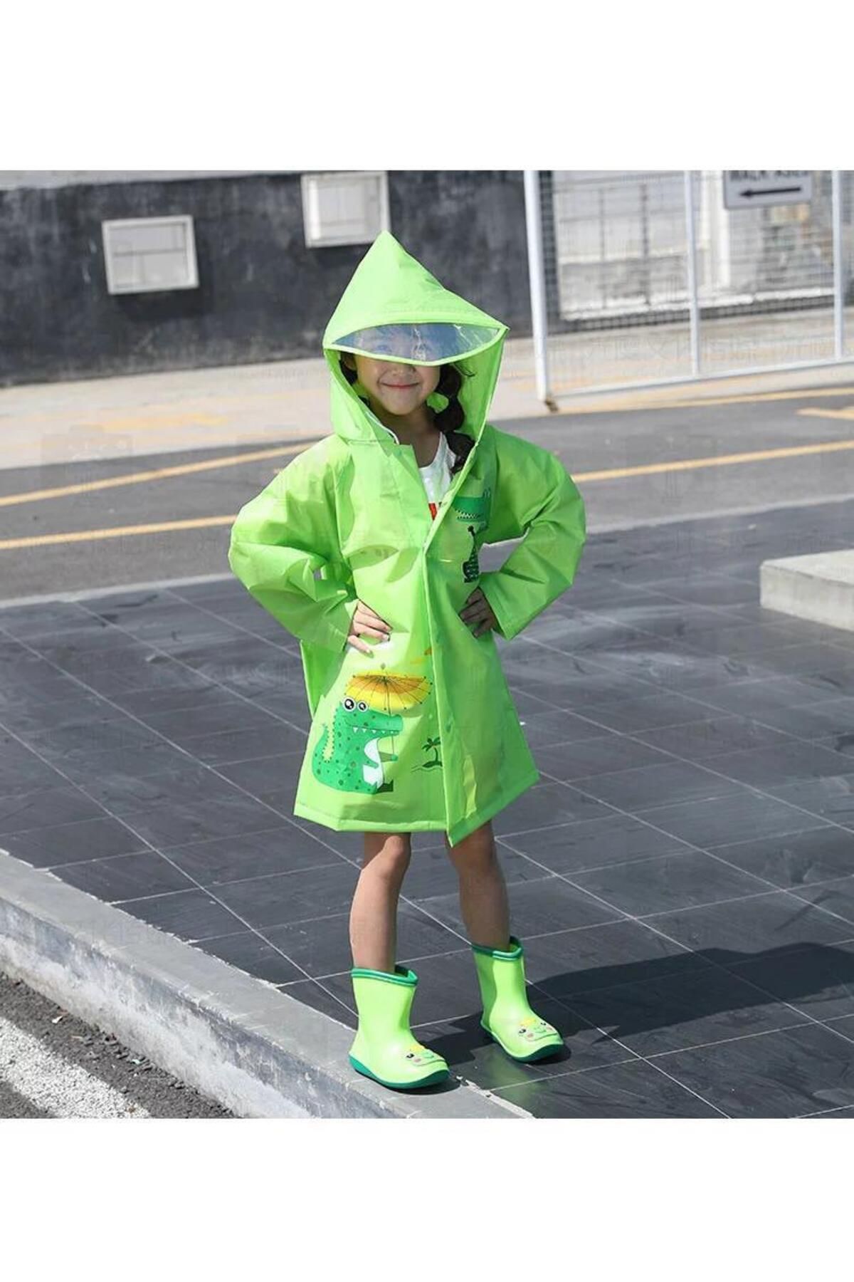 egolika kids Hayvan Baskılı Kapüşonlu Çocuk Yağmurluk, Çocuk Yağmurluğu, Çocuk Mont fotoğrafı 2 (önizleme)