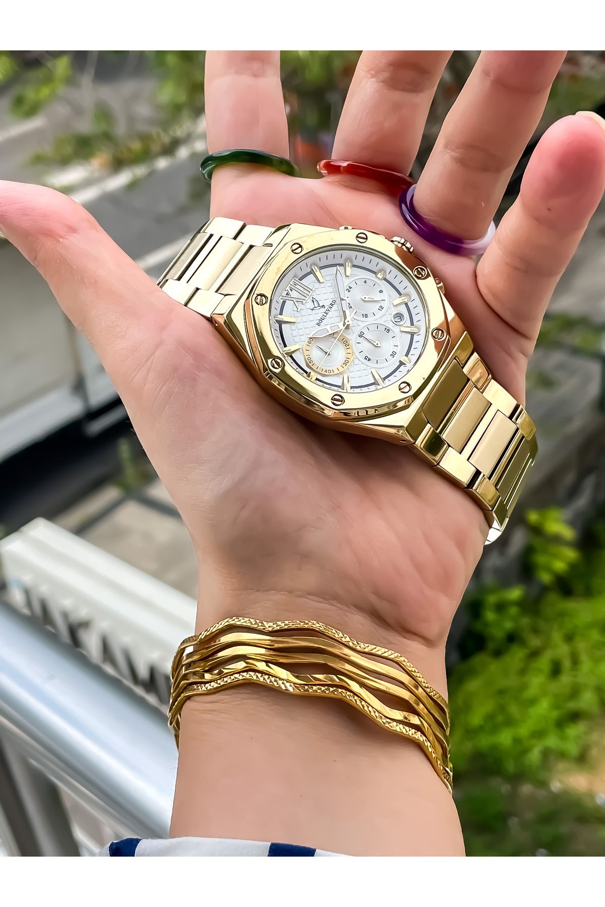 ساعت ورزشی مردانه بولوارد - طراحی شیک، رنگ استیل ضدزنگ، بند هدیه