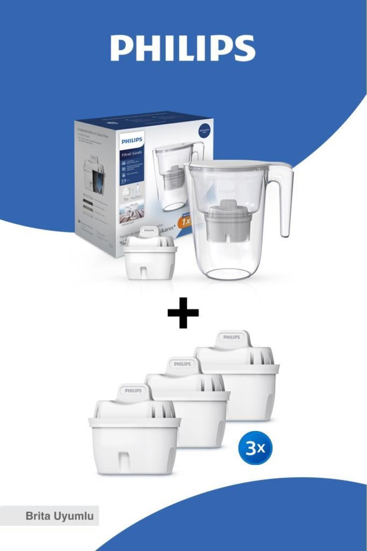 Philips 4 Filtreli Su Arıtma Sürahisi