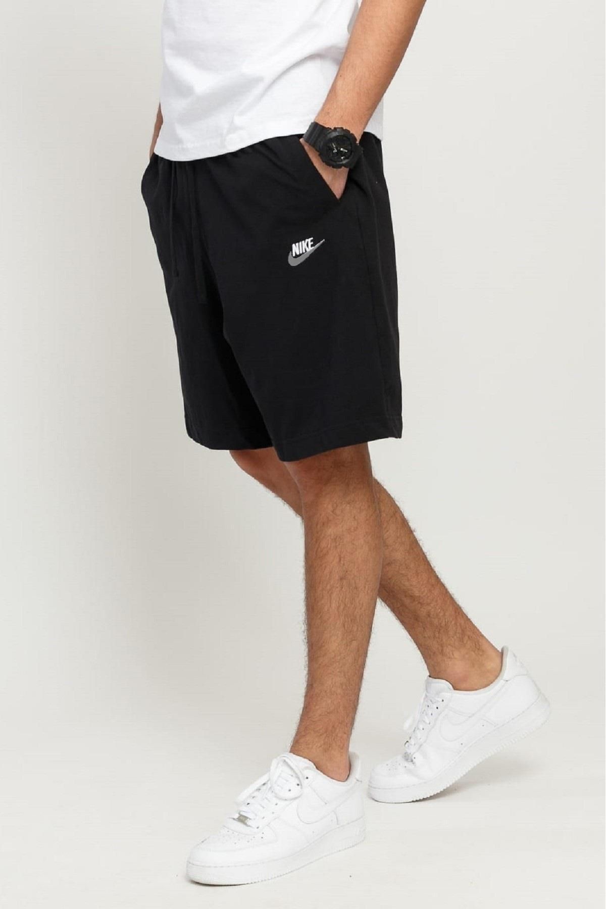 Nike Swoosh Black Thin Cotton Summer Shorts Trendyol