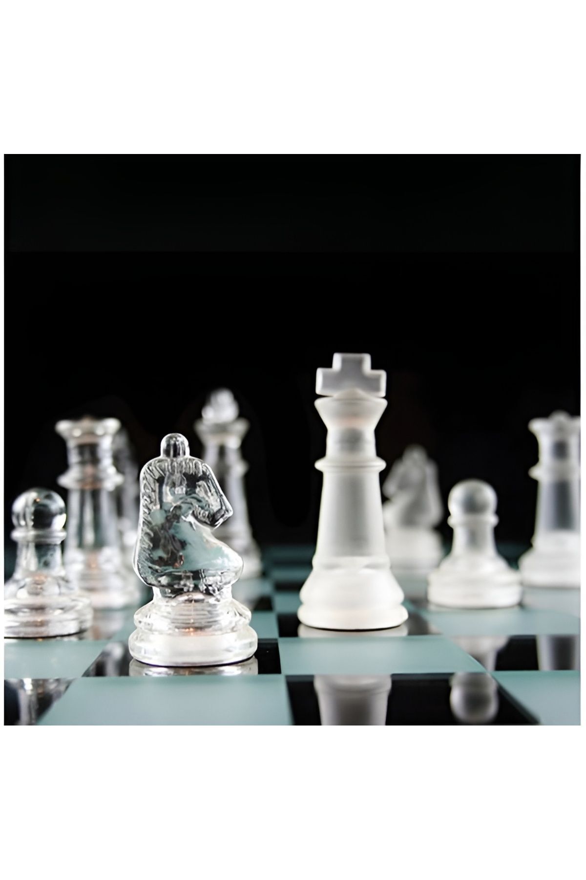 EXENET-Premium Luxury Glass Chess Set - Transparent Frosted Gems, Elite Design, Custom Production Luxury Collection Set 3