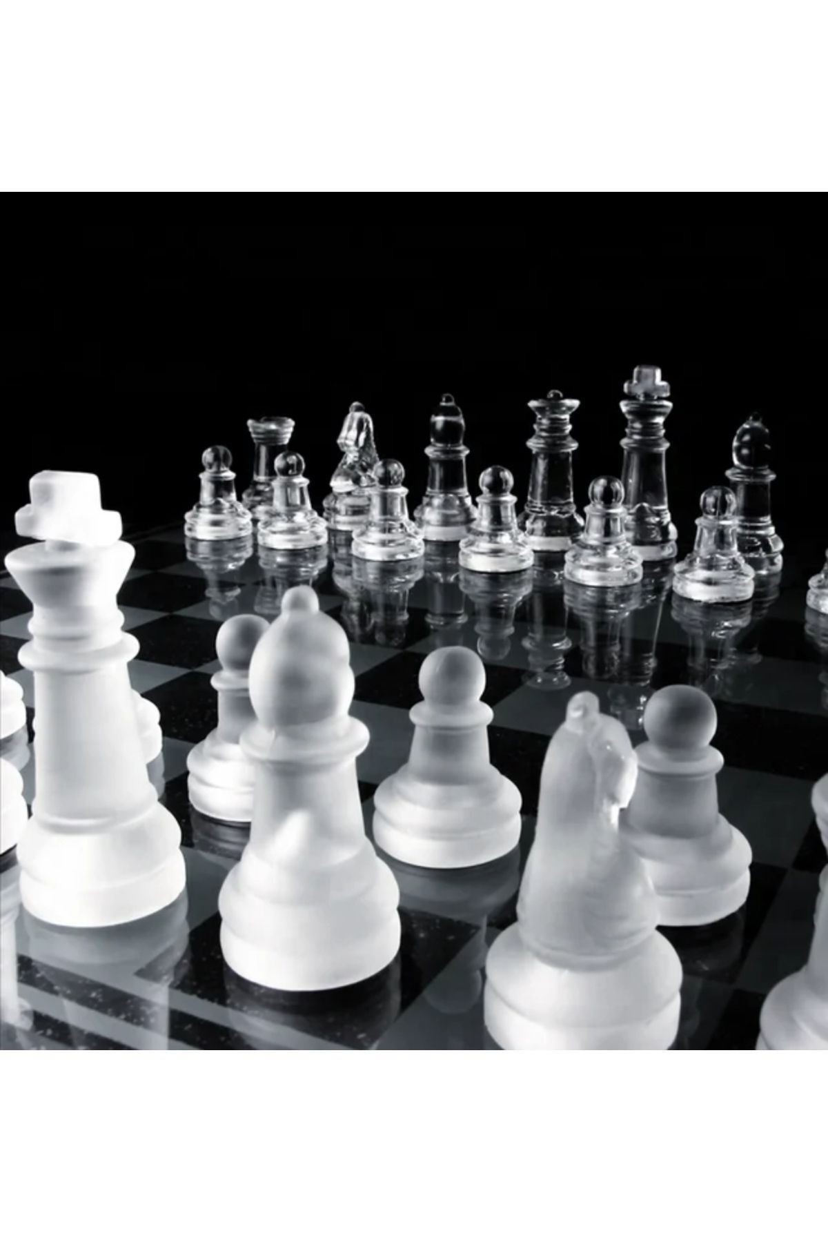 EXENET-Premium Luxury Glass Chess Set - Transparent Frosted Gems, Elite Design, Custom Production Luxury Collection Set 5
